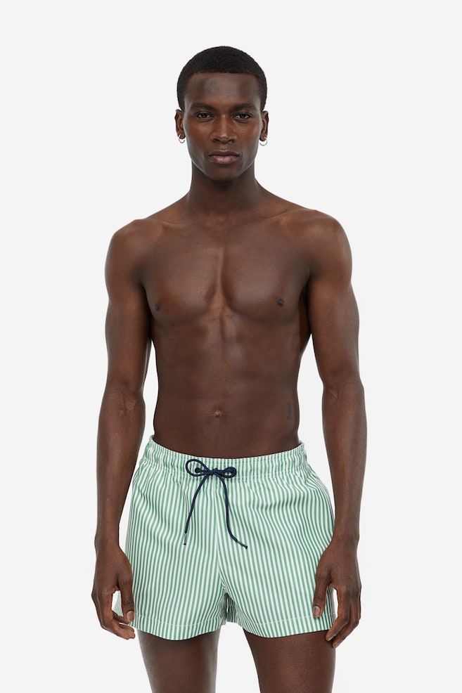 Patterned swim shorts - Green/Striped/Brown/Snakeskin-patterned - 2