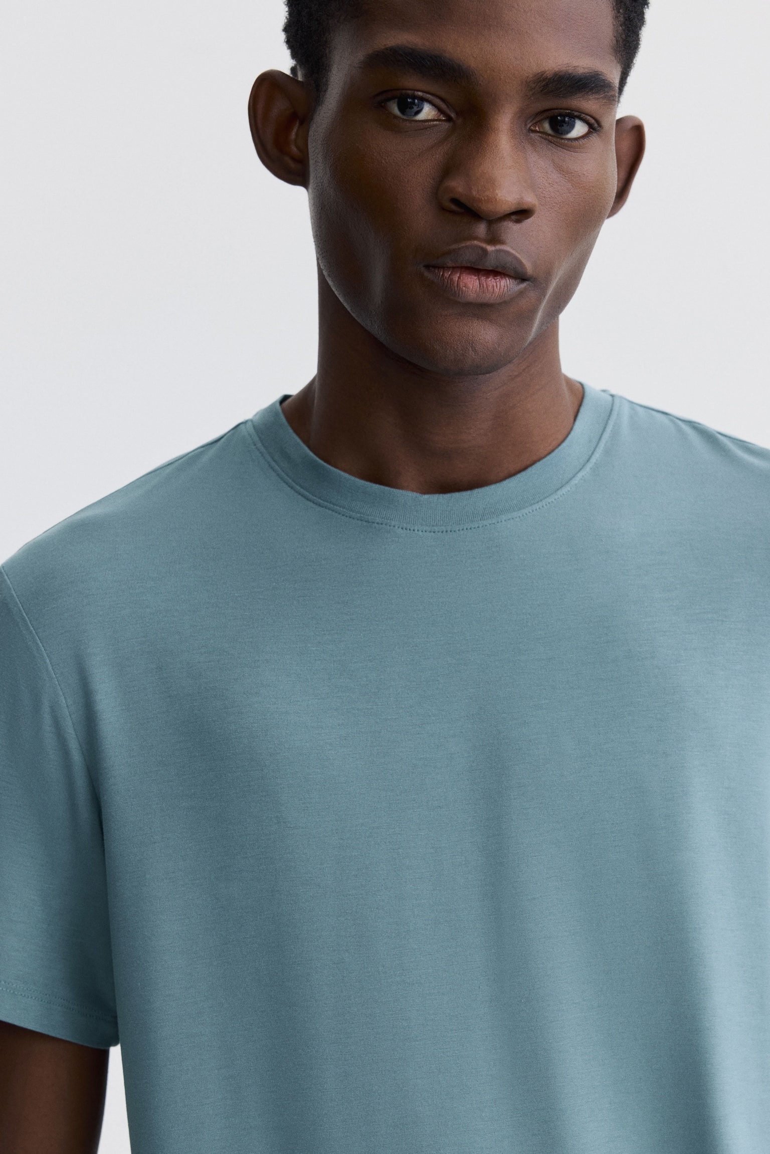 Jersey pyjama T-shirt and shorts - Turquoise/Dark brown/Light grey marl - 5