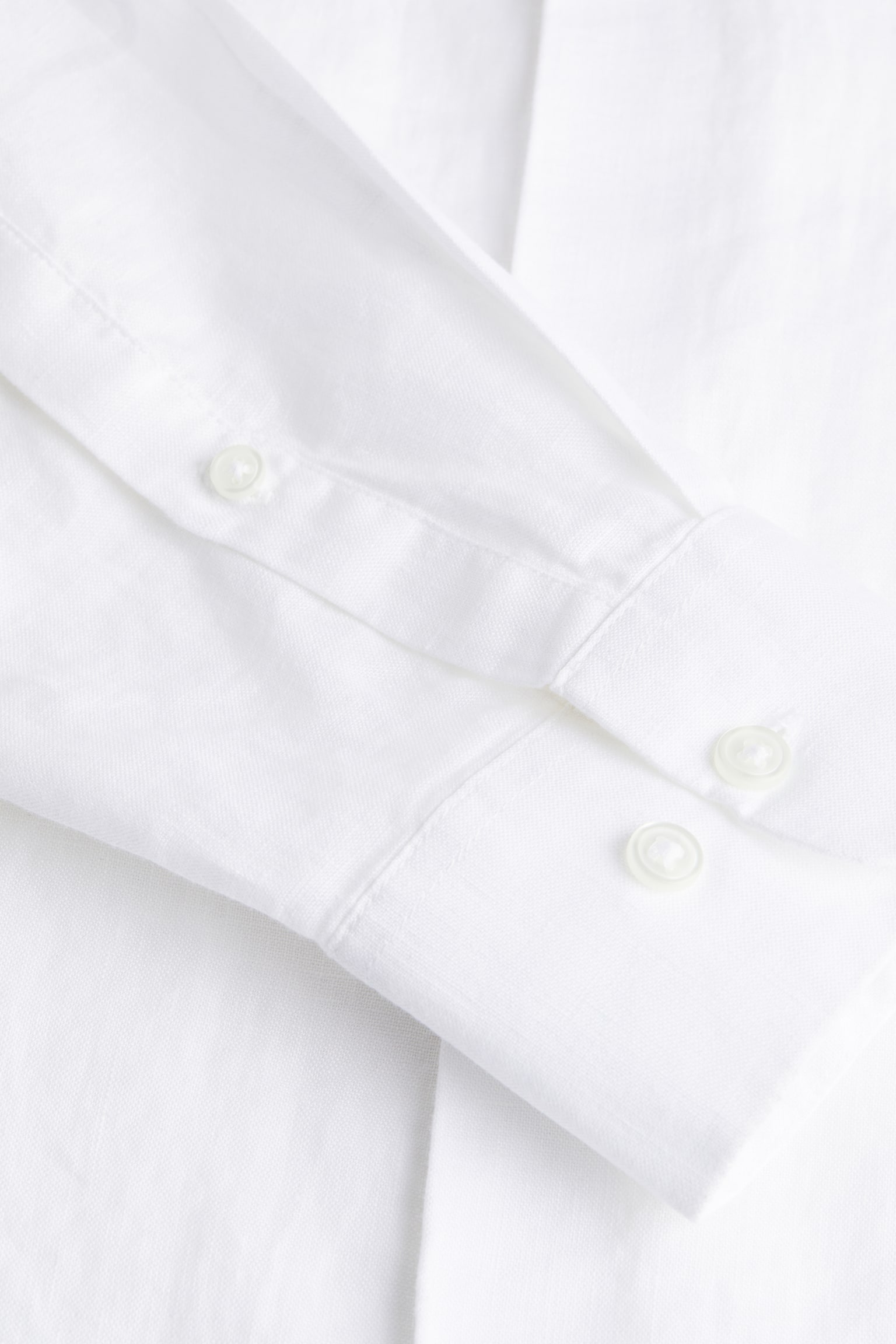 Slim Fit Linen Shirt - White/Dark blue - 2