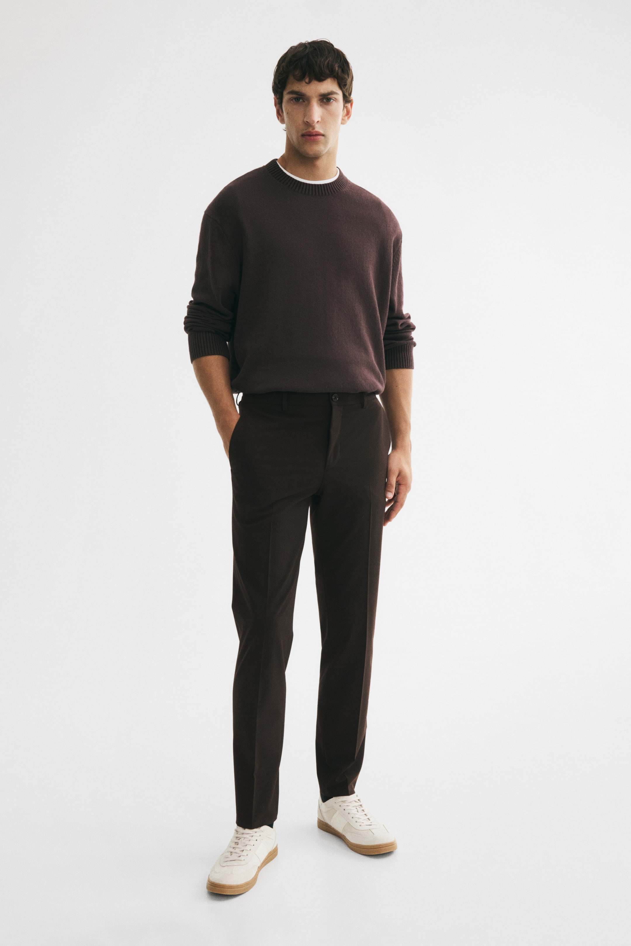 Prikaži veću sliku: Elegantne pantalone Slim Fit - Tamnosmeđa - Men | H&M RS 1