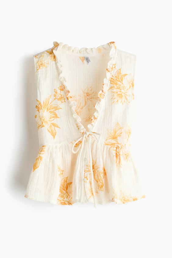 Женские топы H&M Muslin Peplum Top