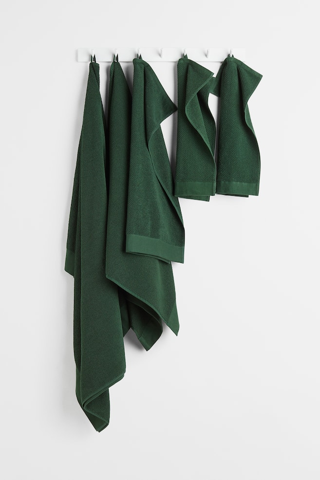 2-pak gæstehåndklæde i bomuldsfrotté - Mørkegrøn/Salviegrøn/Rosa/Hvid/Lys beige/Cognacbrun/Grå - 3