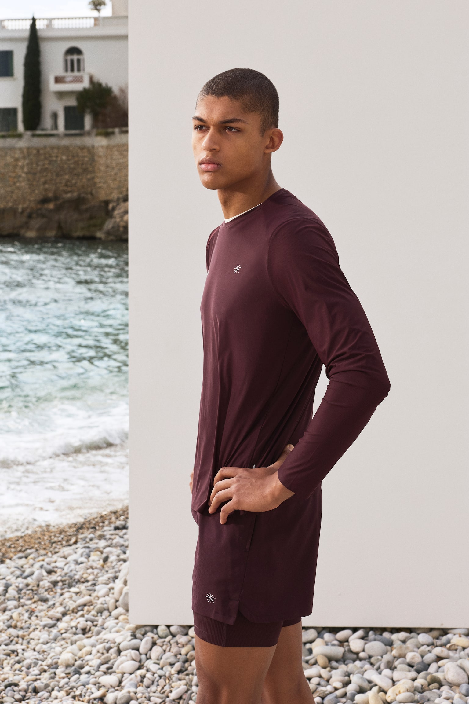 Maglia sportiva a maniche lunghe con CoolMove™ - Viola prugna scuro/sole/Avorio - 1