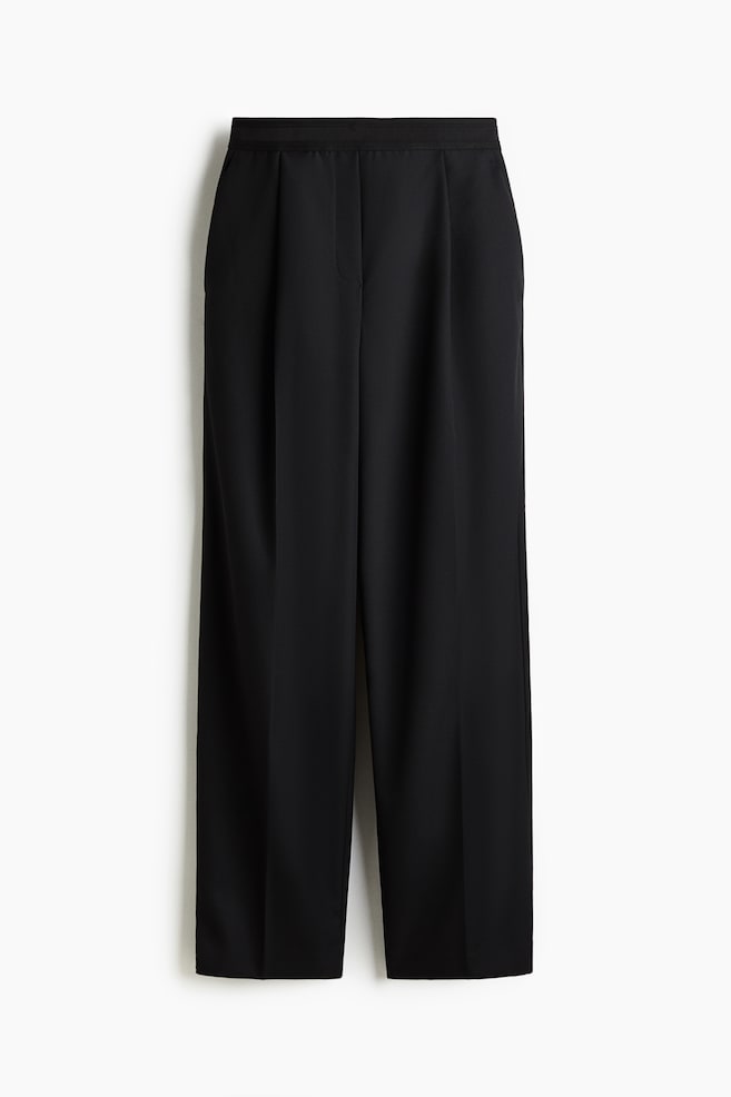 Wool-blend trousers - Black - 1