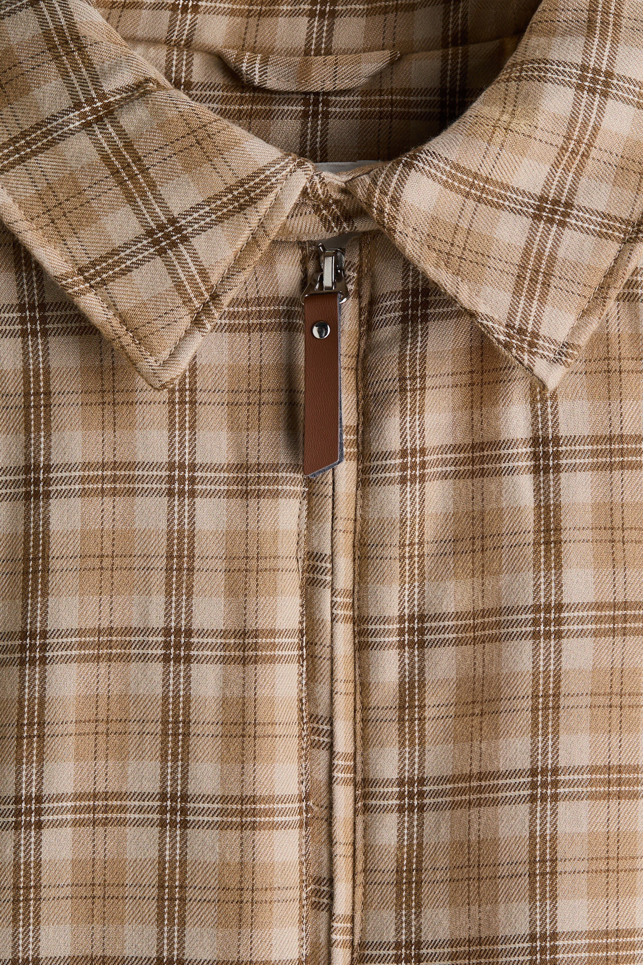 拡大画像を表示: Padded twill jacket - ダークベージュ／チェック - レディース | H&M JP 7