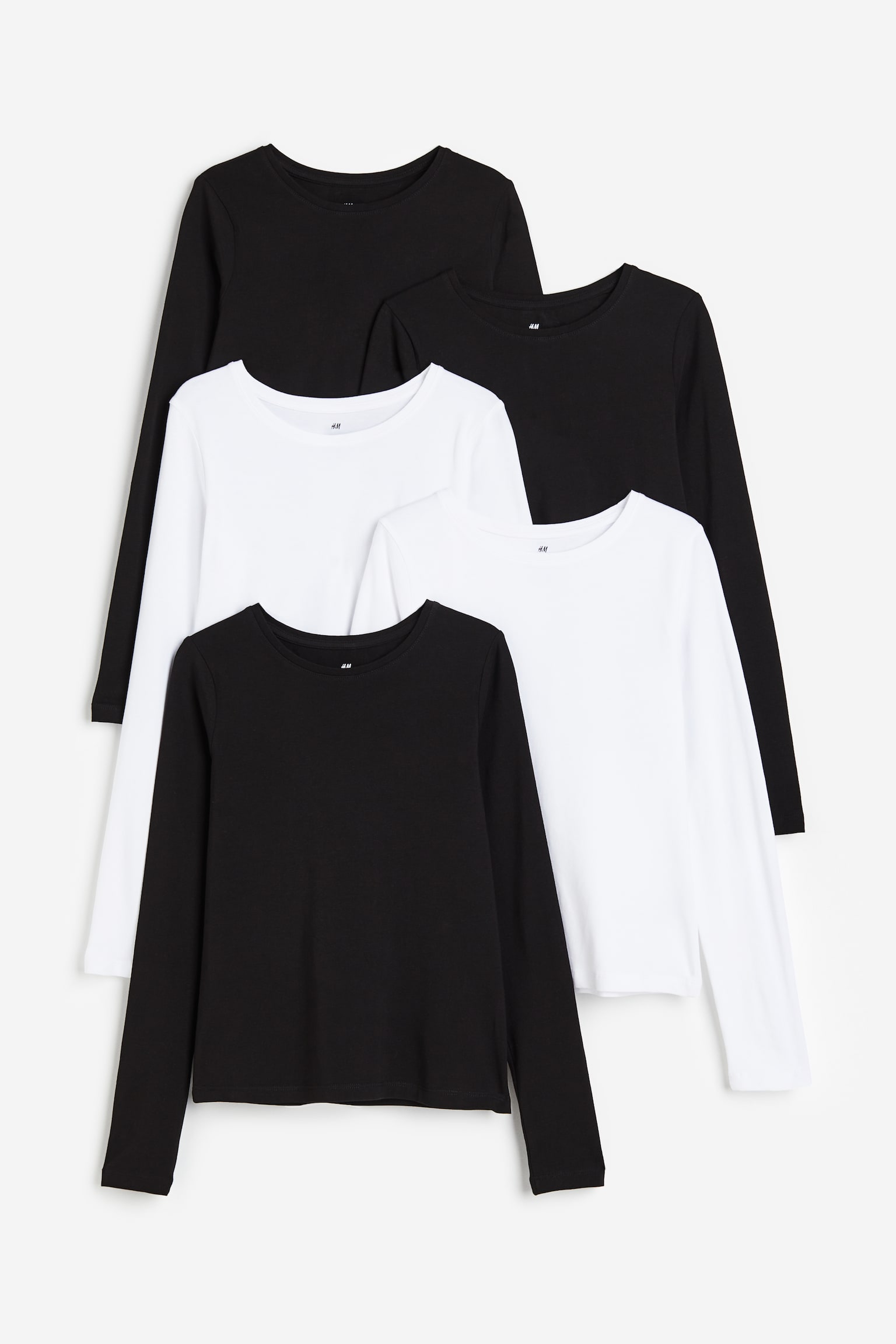 5-pack Jersey Tops - Black/White - 1