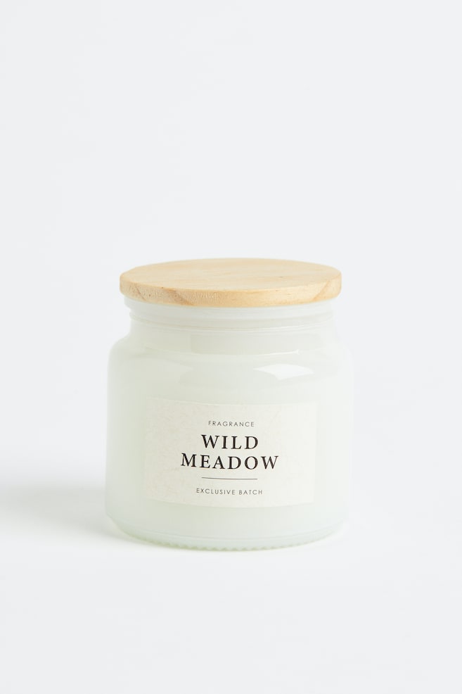Bougie parfumée dans un pot en verre - Blanc/Wild Meadow/Vert clair/Green Basilicum/Rose clair/Botanical Garden/Jaune/Lemon Verde - 1