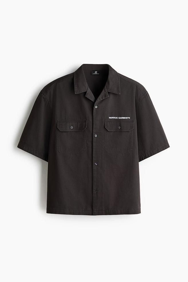 Relaxed-Fit Short-Sleeved Utility Shirt - Dark gray/Service Garments/Navy blue/Not for Ceremony/White/Moto Garage - 1