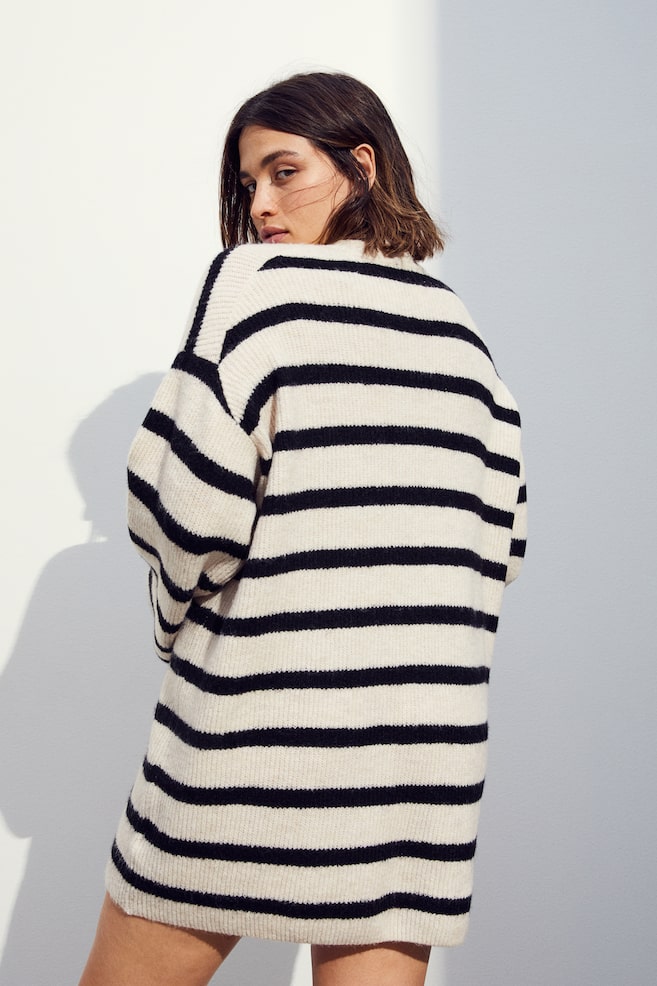 Knitted dress - Cream/Striped/Black/Black/Striped - 4