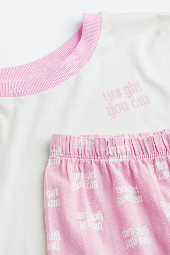 Printed pyjamas - Natural white/Patterned/Light pink/Checked - 2