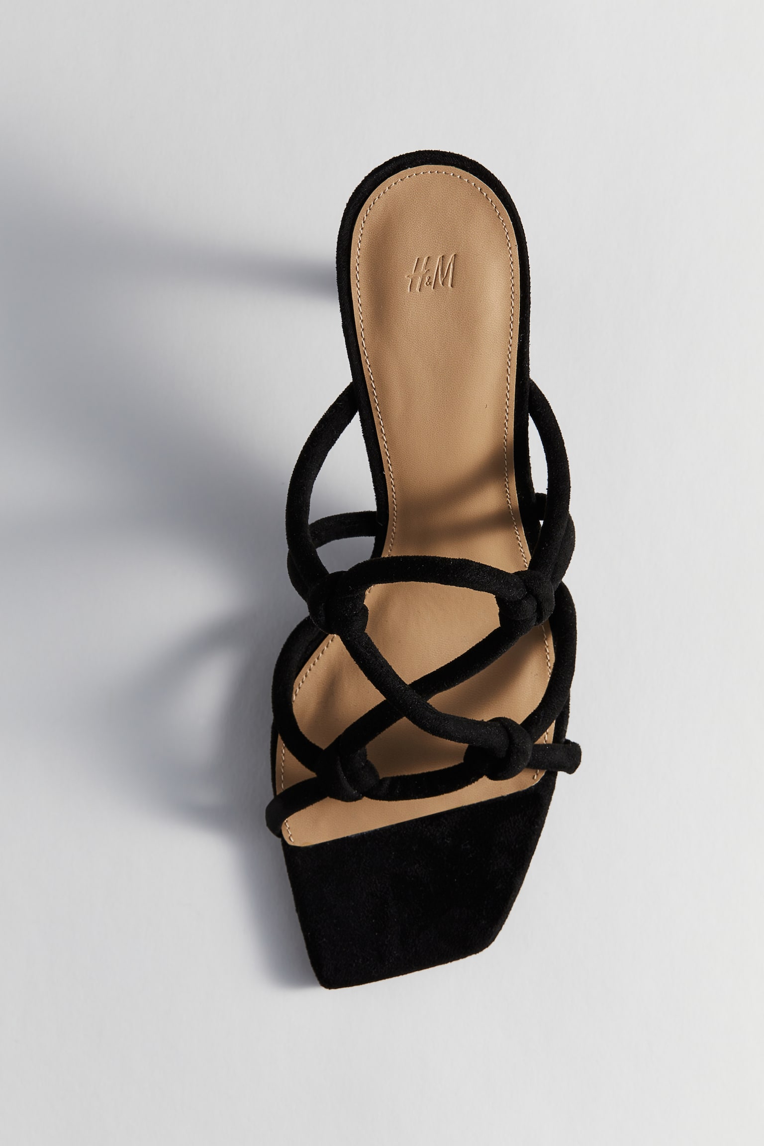 Heeled Strappy Sandals - Black/Light beige - 1