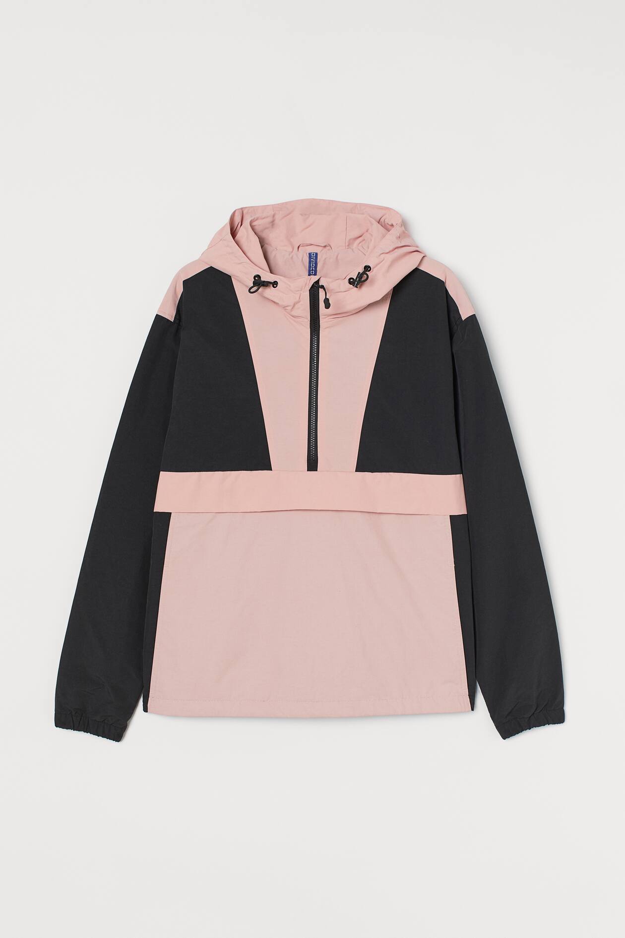 Hooded popover jacket Pink/Black Men H&M HK