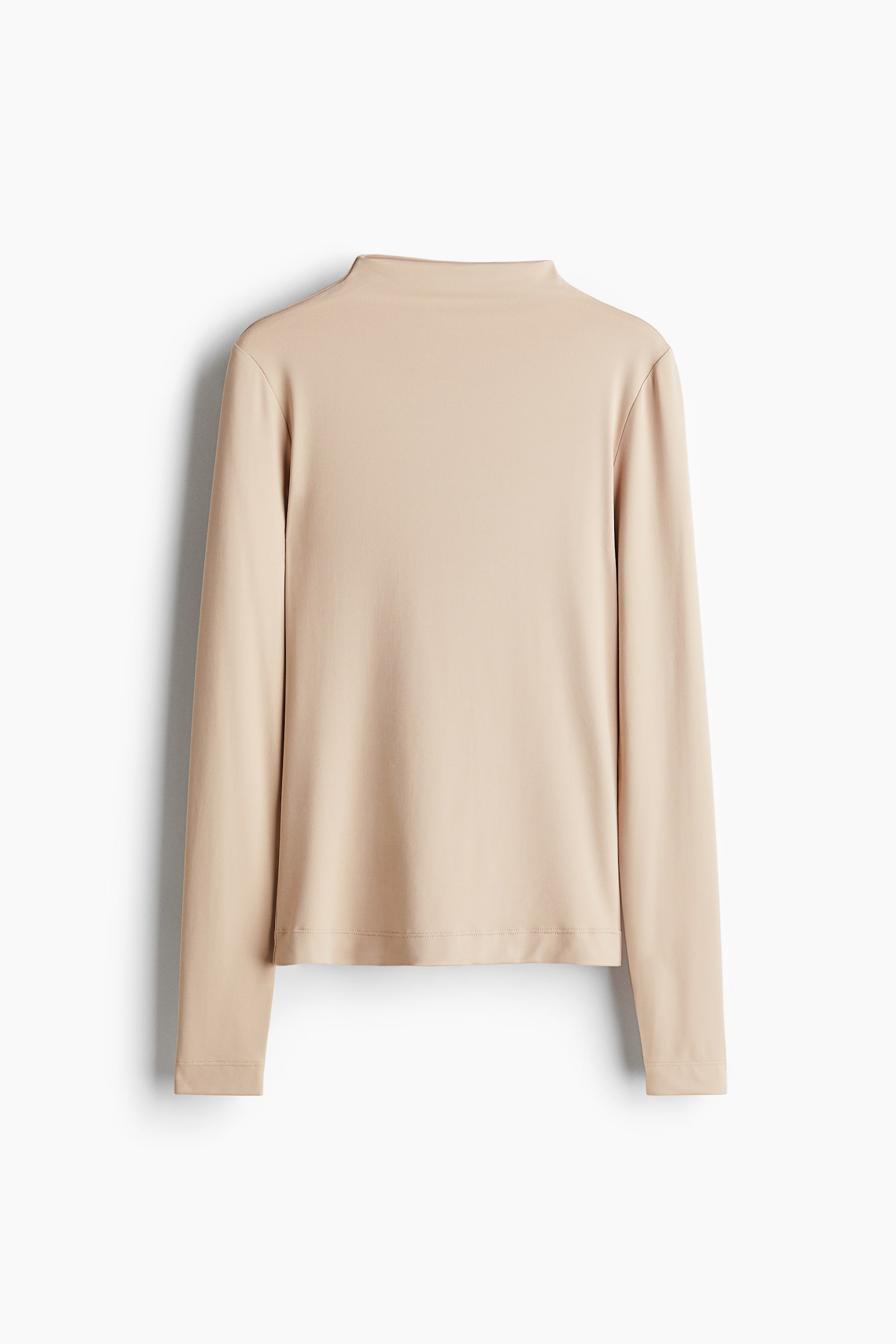 Turtleneck microfibre top - Light beige/Greige - 2