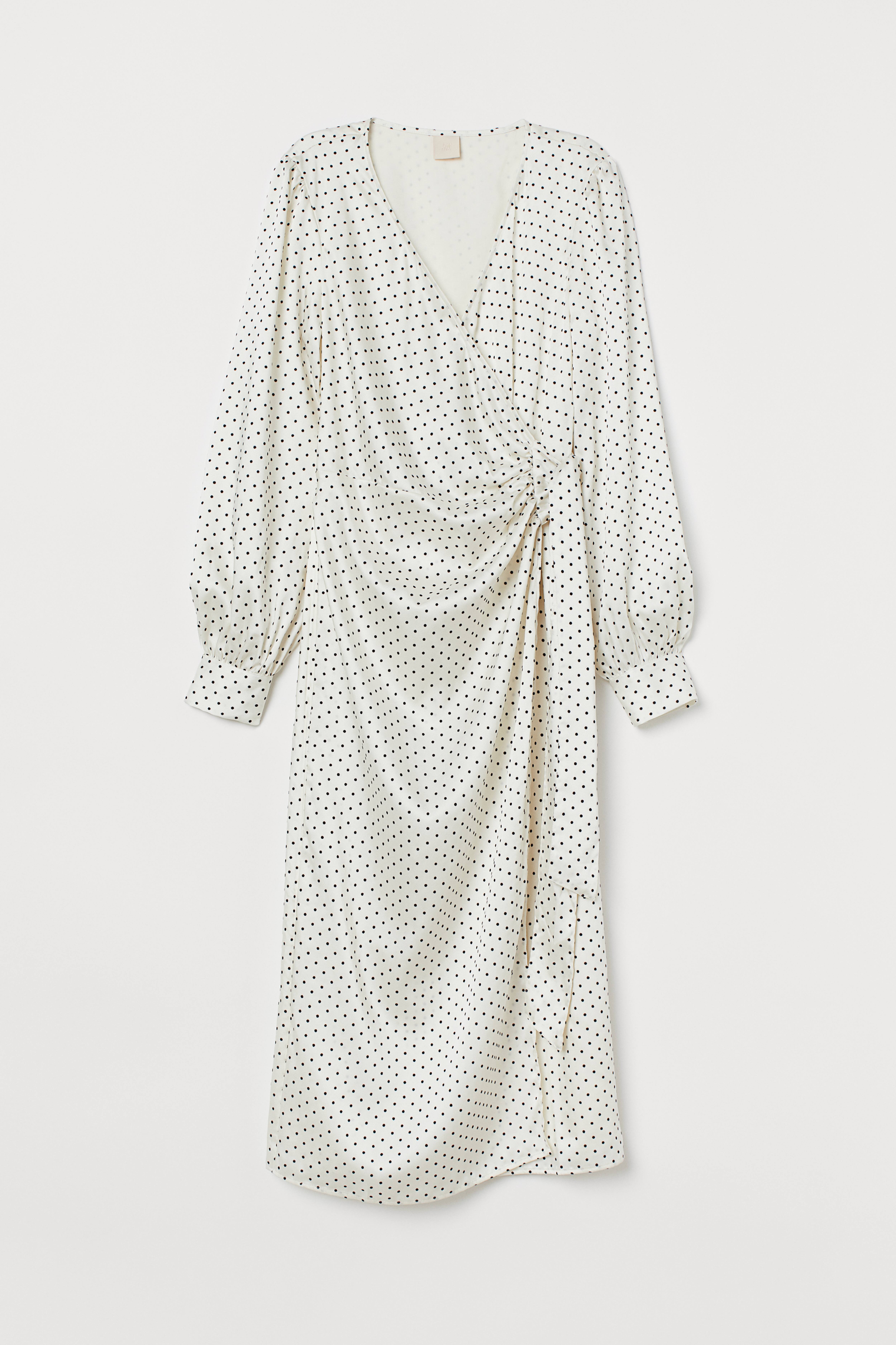 H&m shops white wrap dress