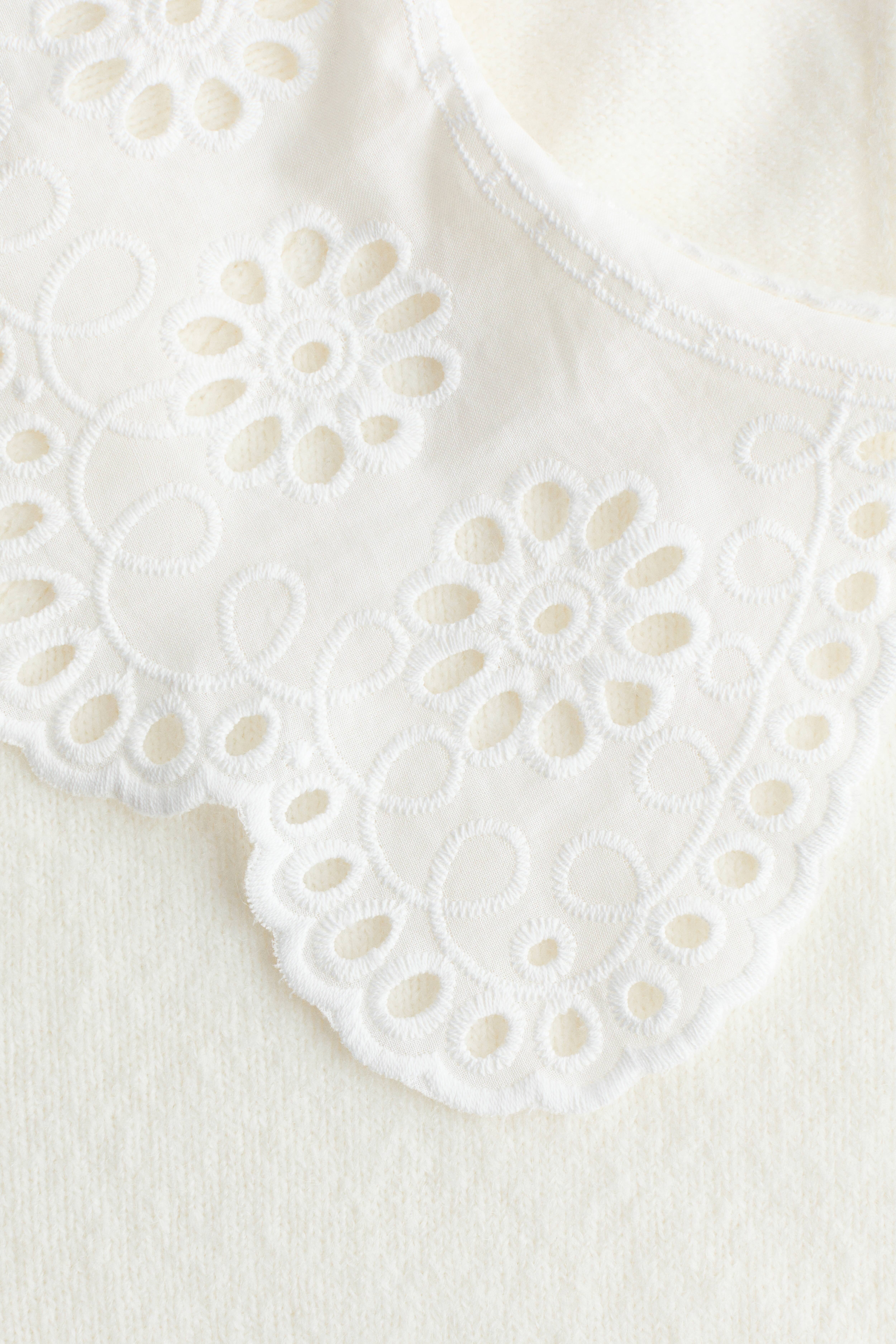 Sweater with Lace Collar