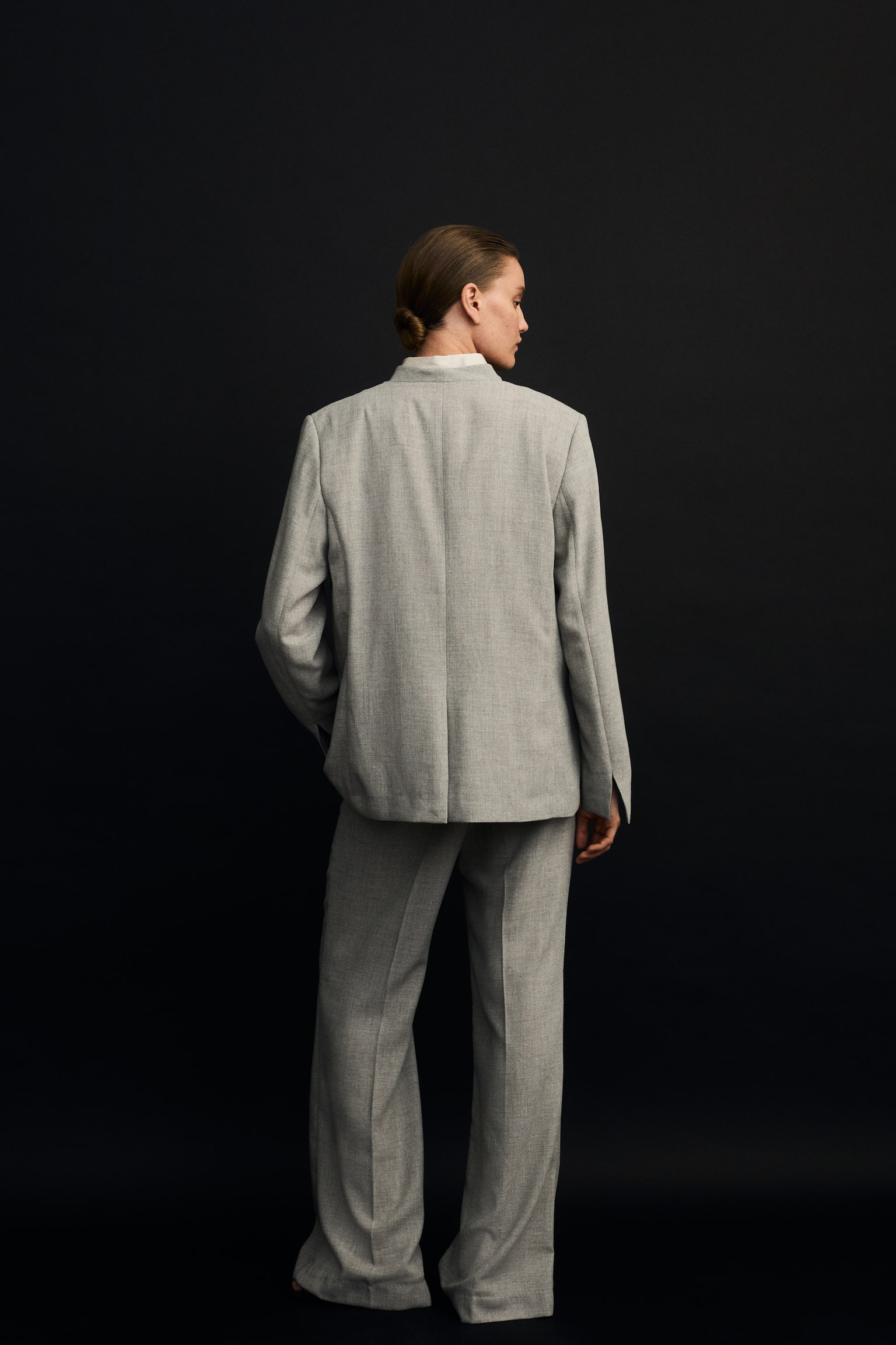 Pantaloni svasati - Beige/Greige/gessato - 7