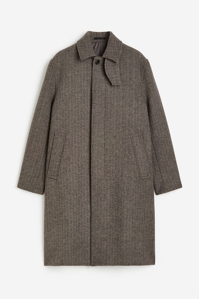 Loose Fit Wool-blend car coat - Dark brown - 2