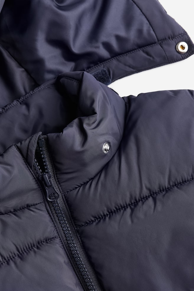 Water-repellent puffer jacket - Navy blue/Black/Brown - 4