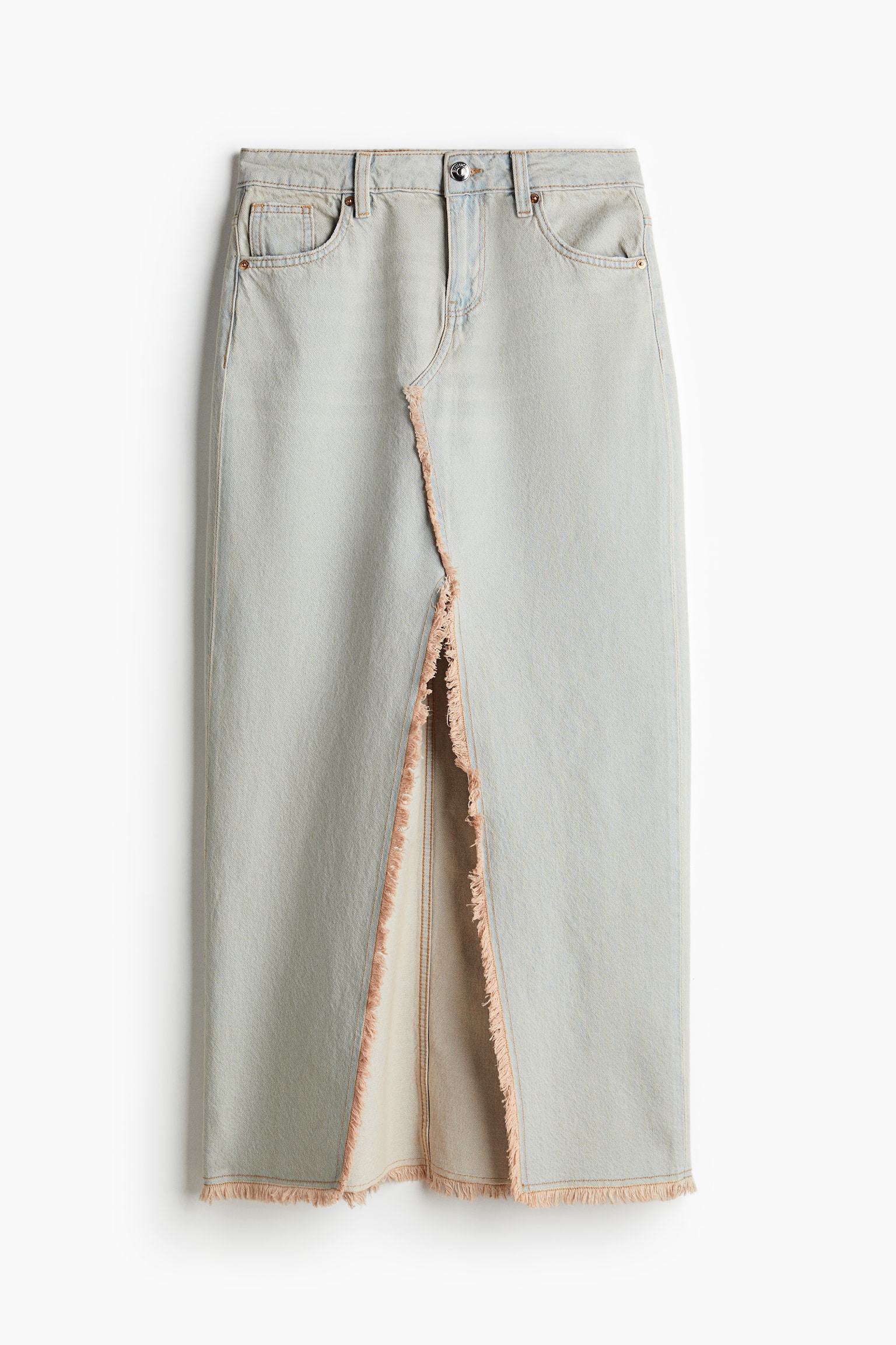 Frayed-edge denim skirt - Pale denim blue - 2