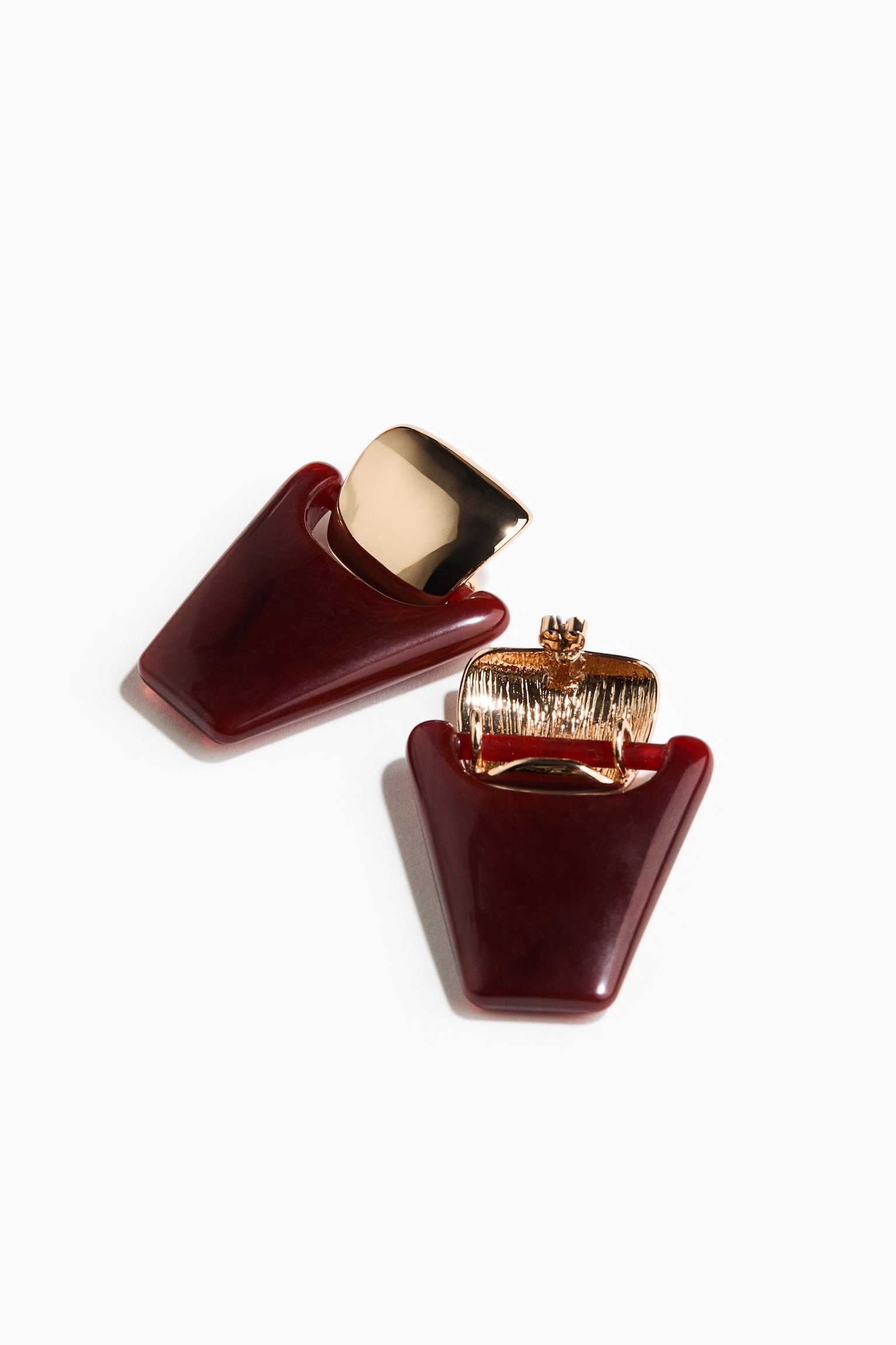 Pendant earrings - Altın rengi/Bordo - 5