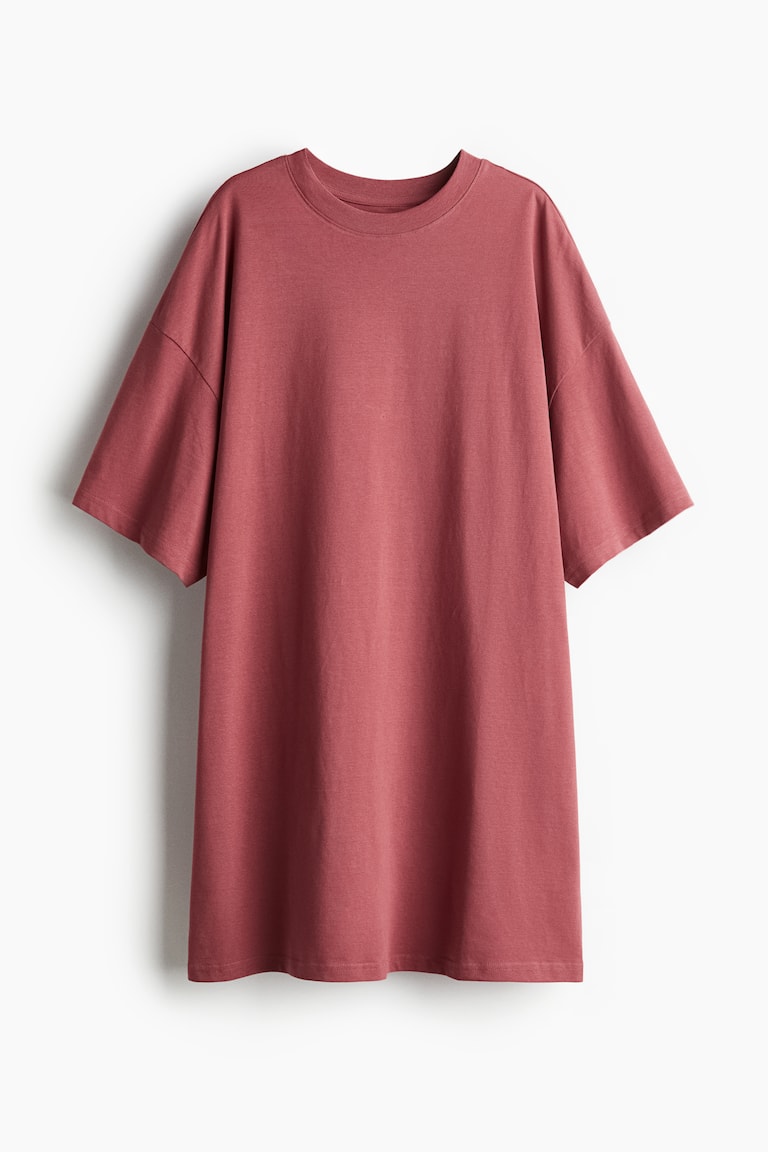 h&m red shirt dress Women's Bright red Twist-detail T-shirt dress