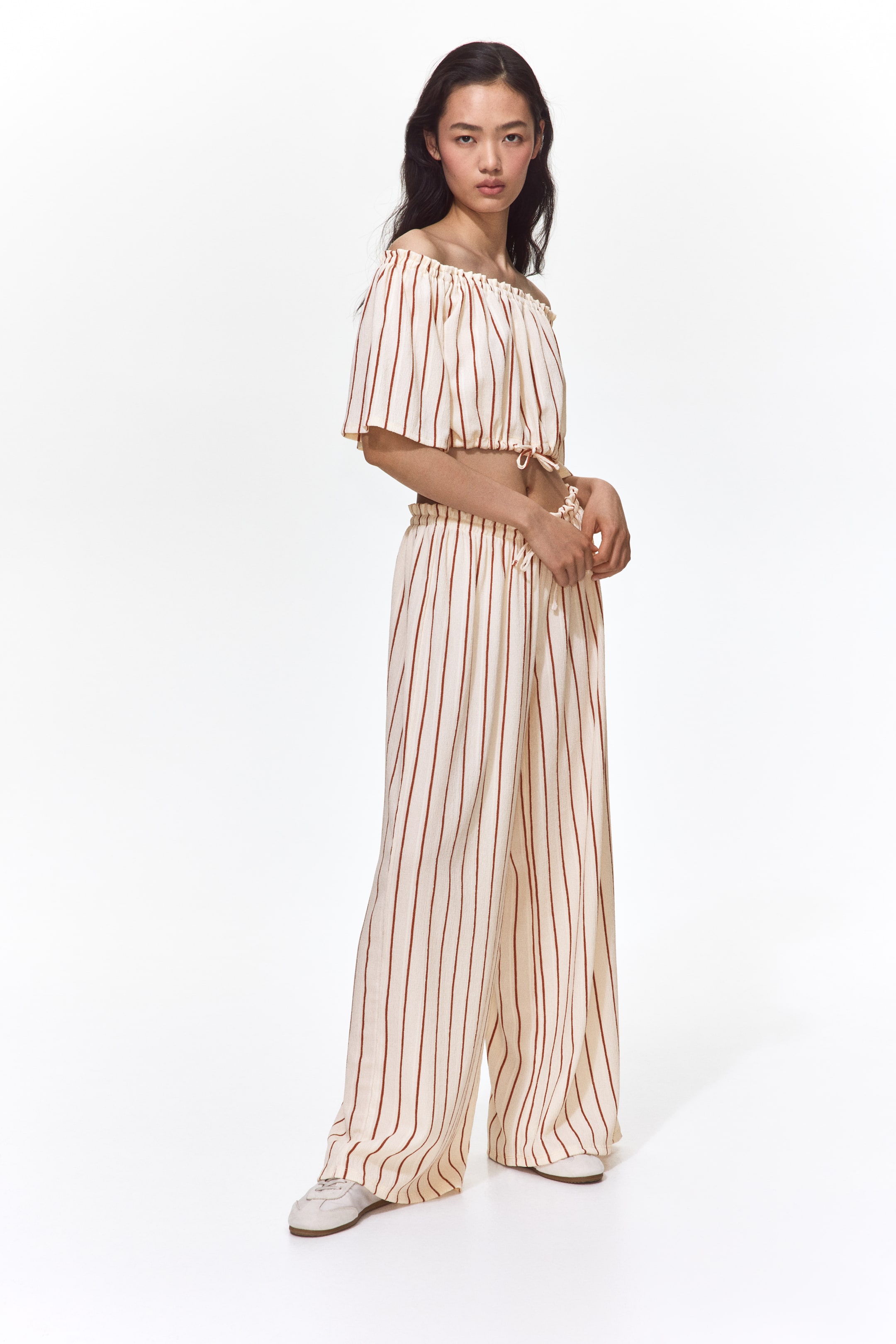 Crinkled Off-the-Shoulder Top