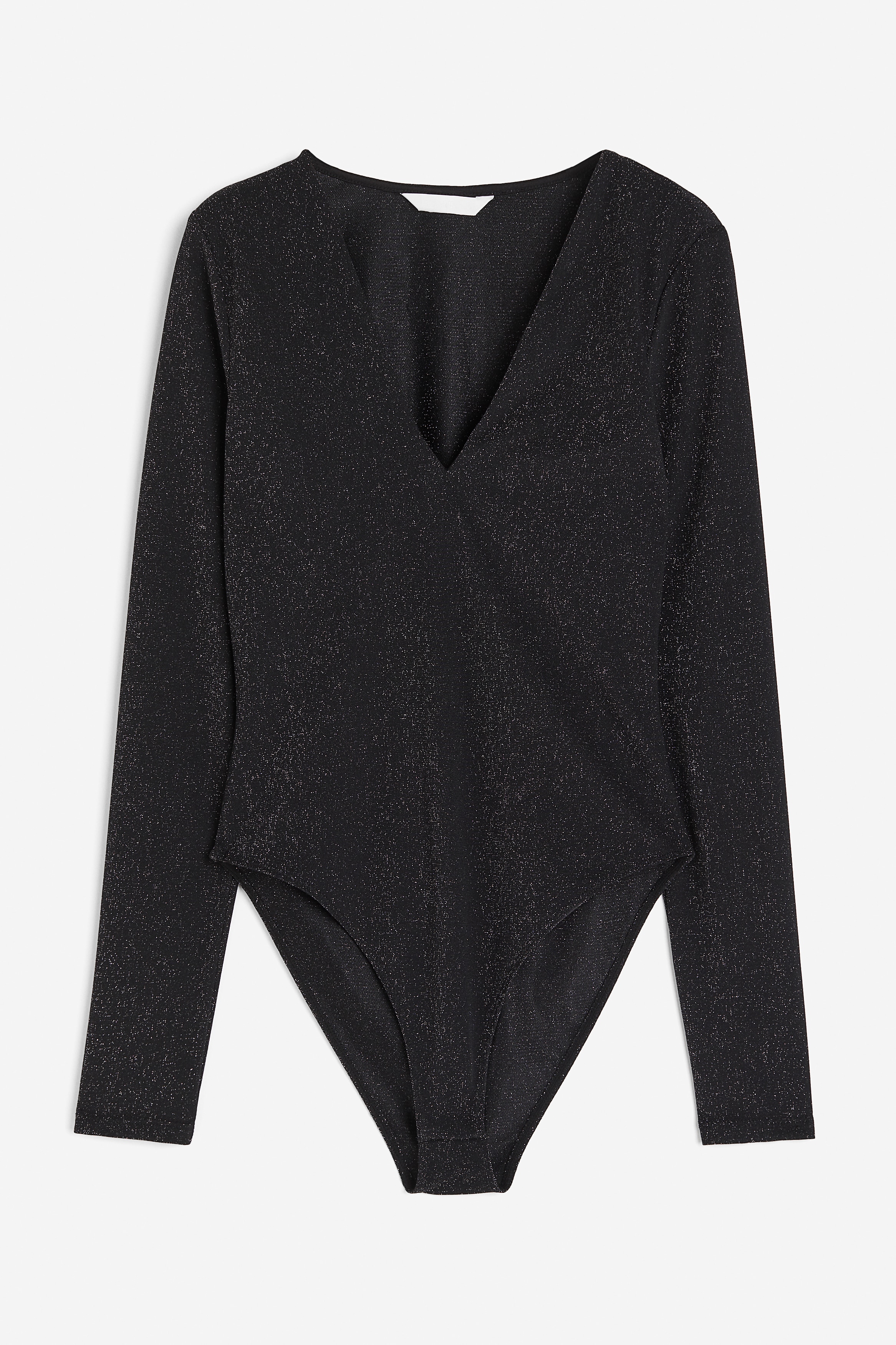V-neck Bodysuit - V-neck - Long sleeve - Dark brown - Ladies | H&M US