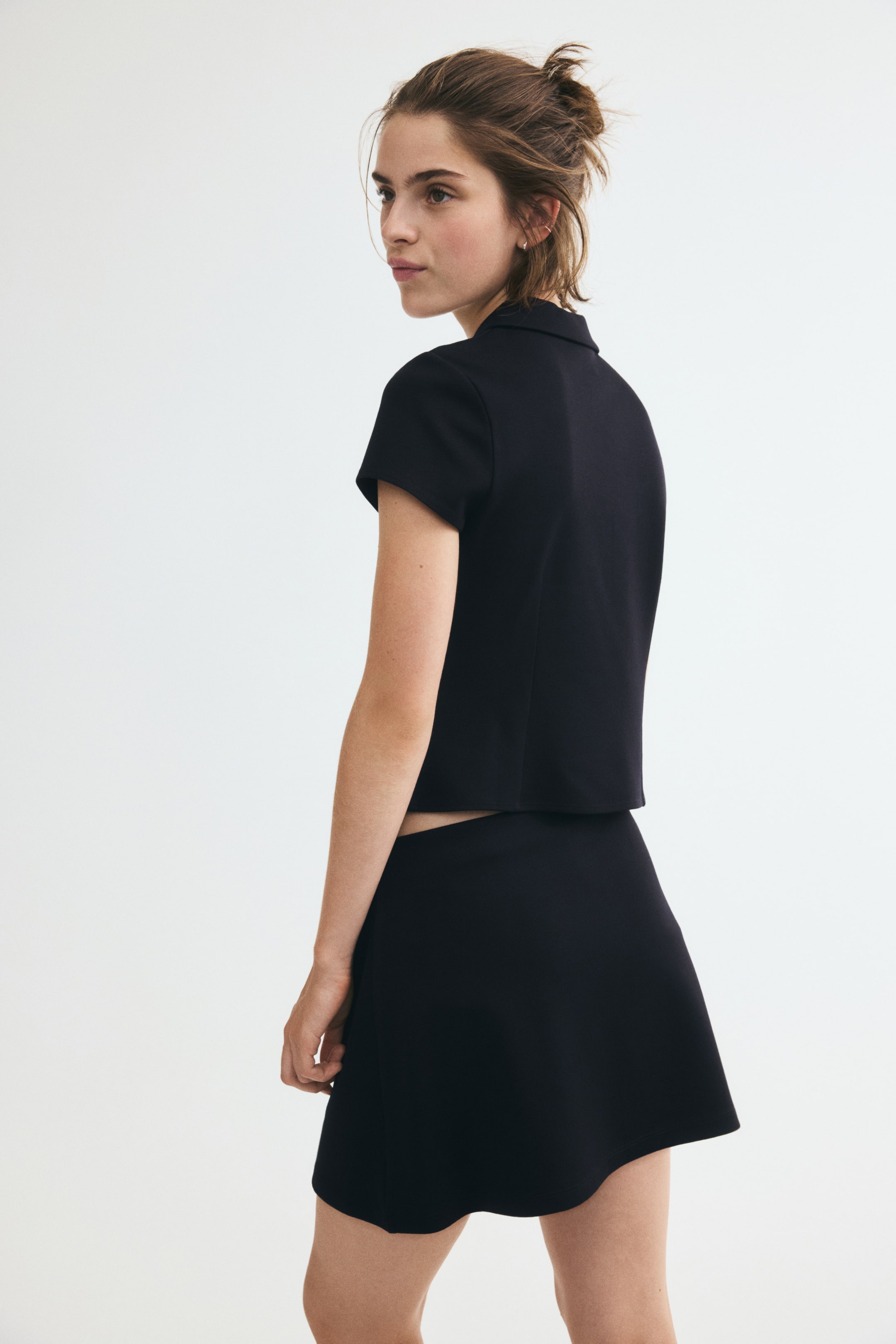Viscose-Blend Top with Zipper