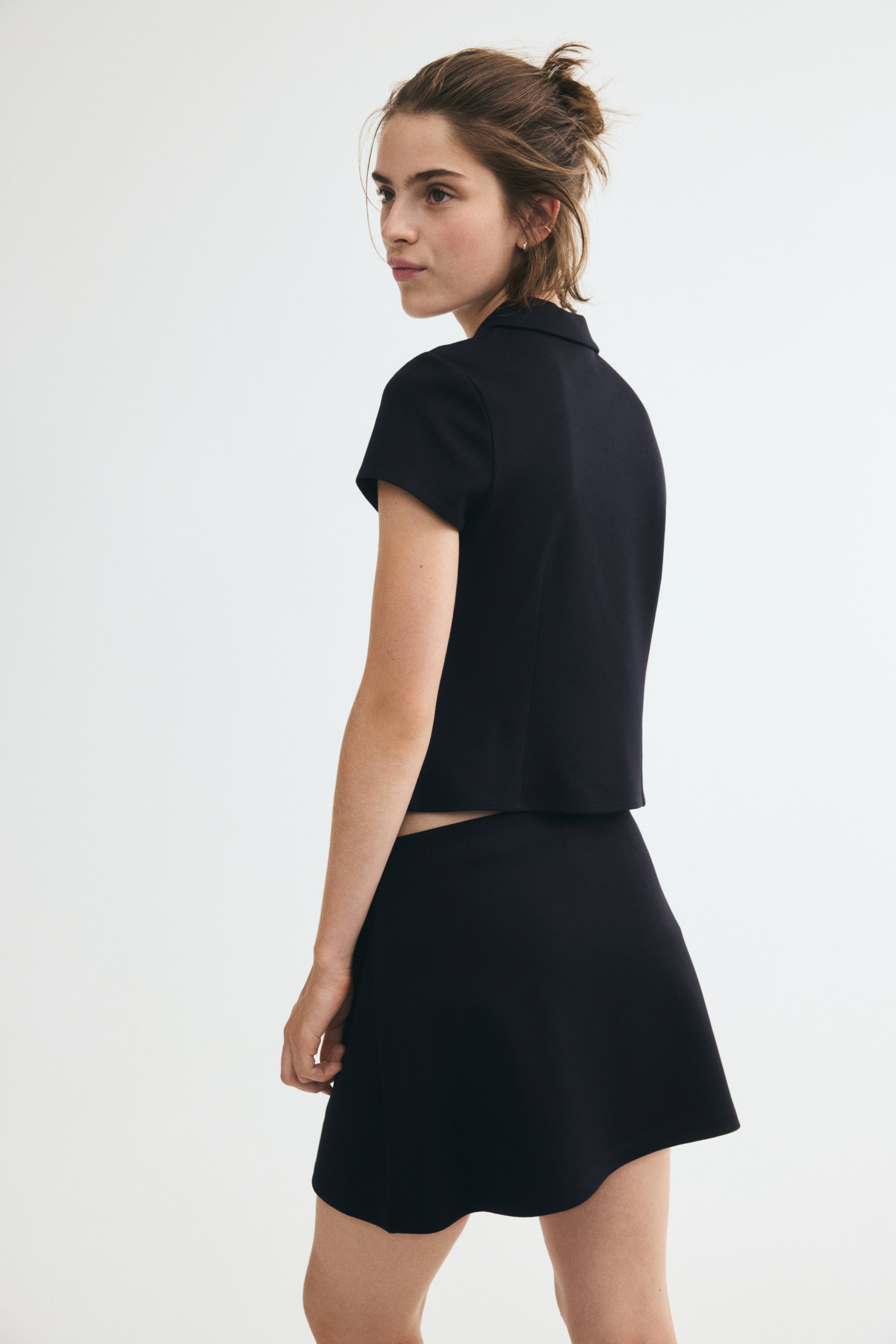 Viscose-Blend Top with Zipper