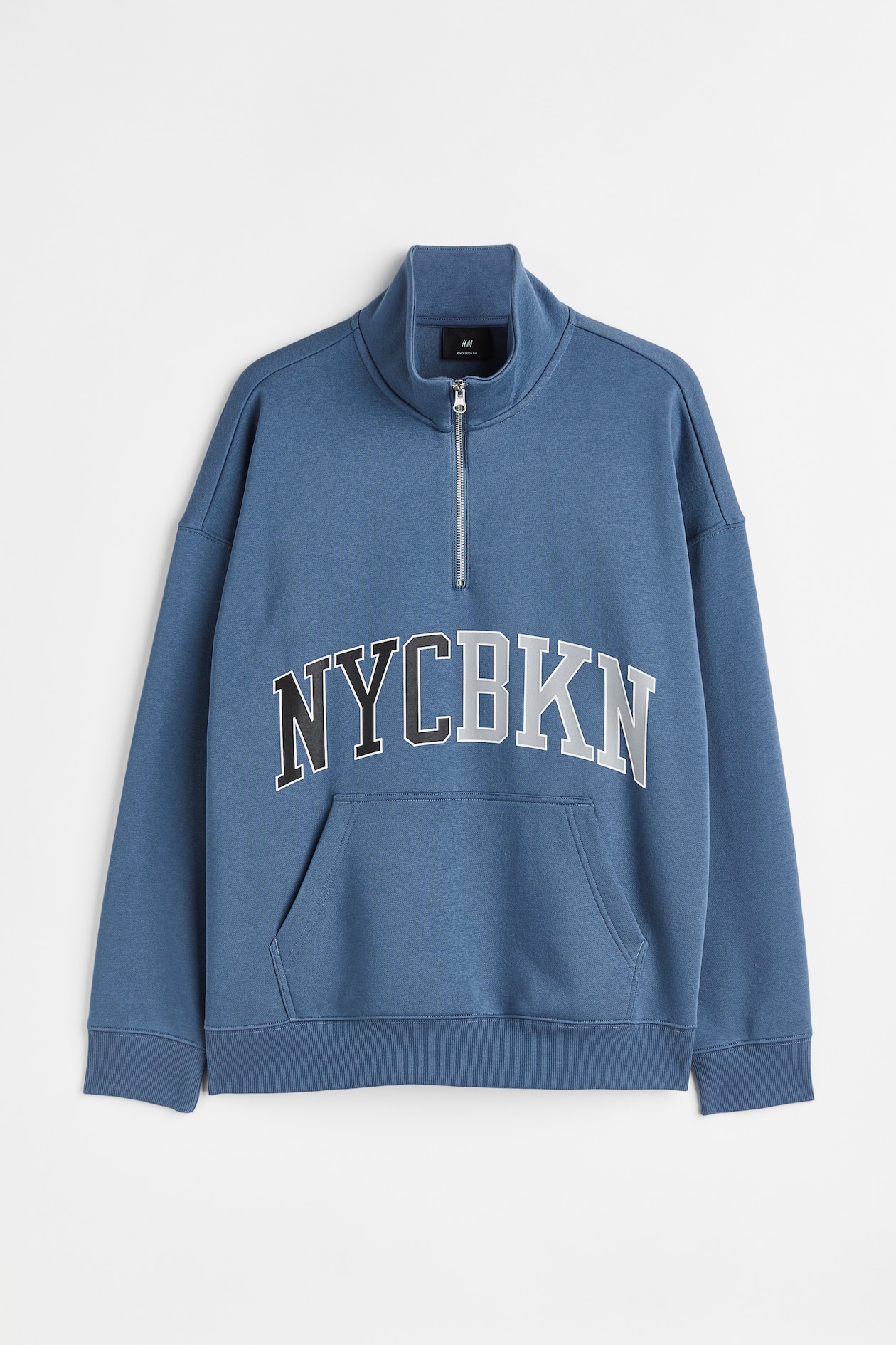Oversized zip-top sweatshirt Blue/NYCBKN Men H&M IN