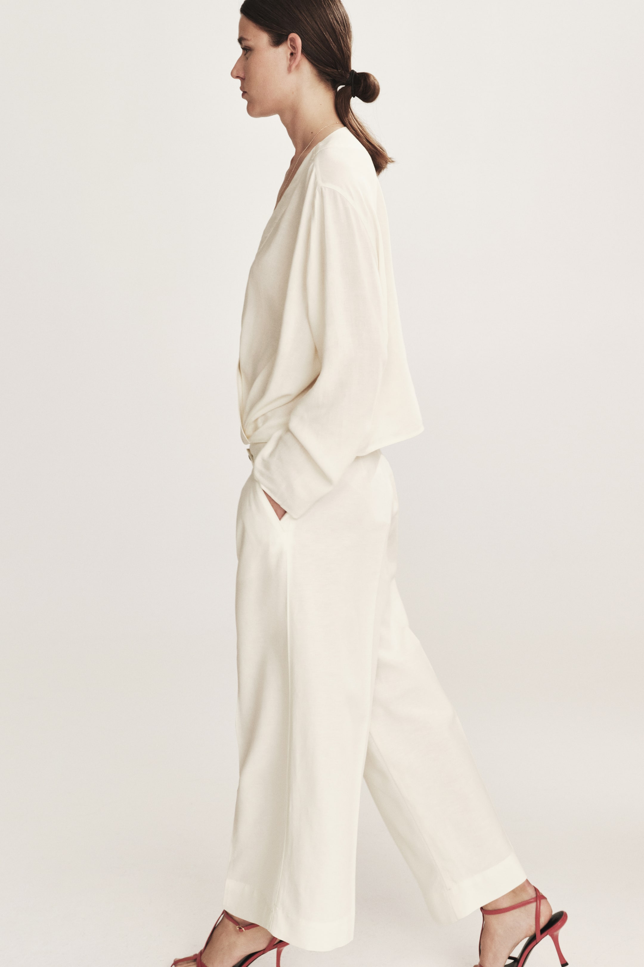 Pantalon 7/8 en lin mélangé