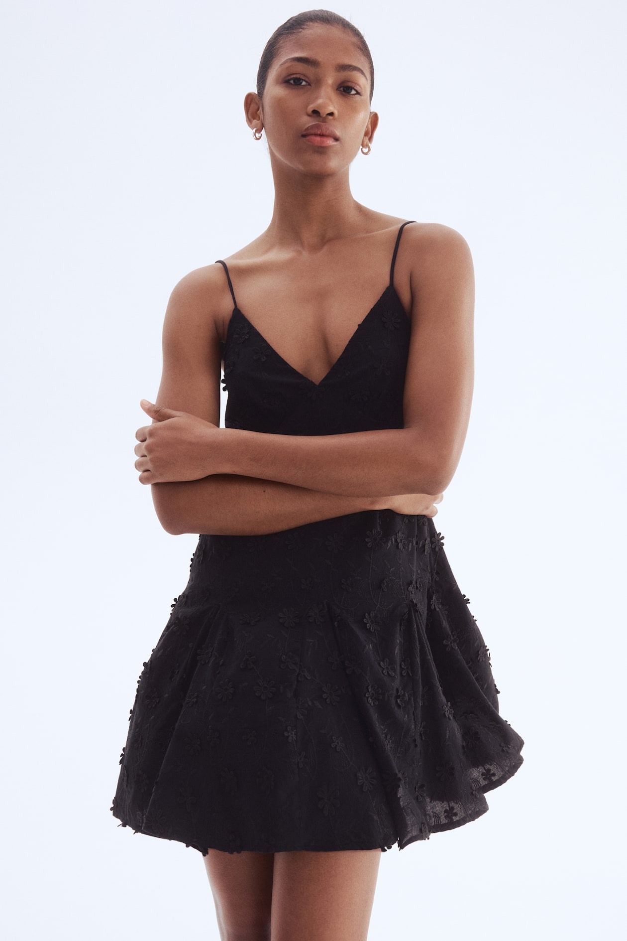 Appliqued Cotton Dress