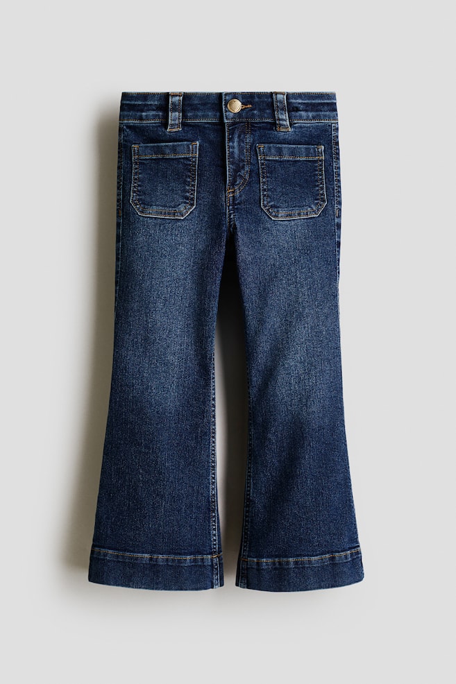 Flared Leg Jeans - Dark denim blue/Black - 1