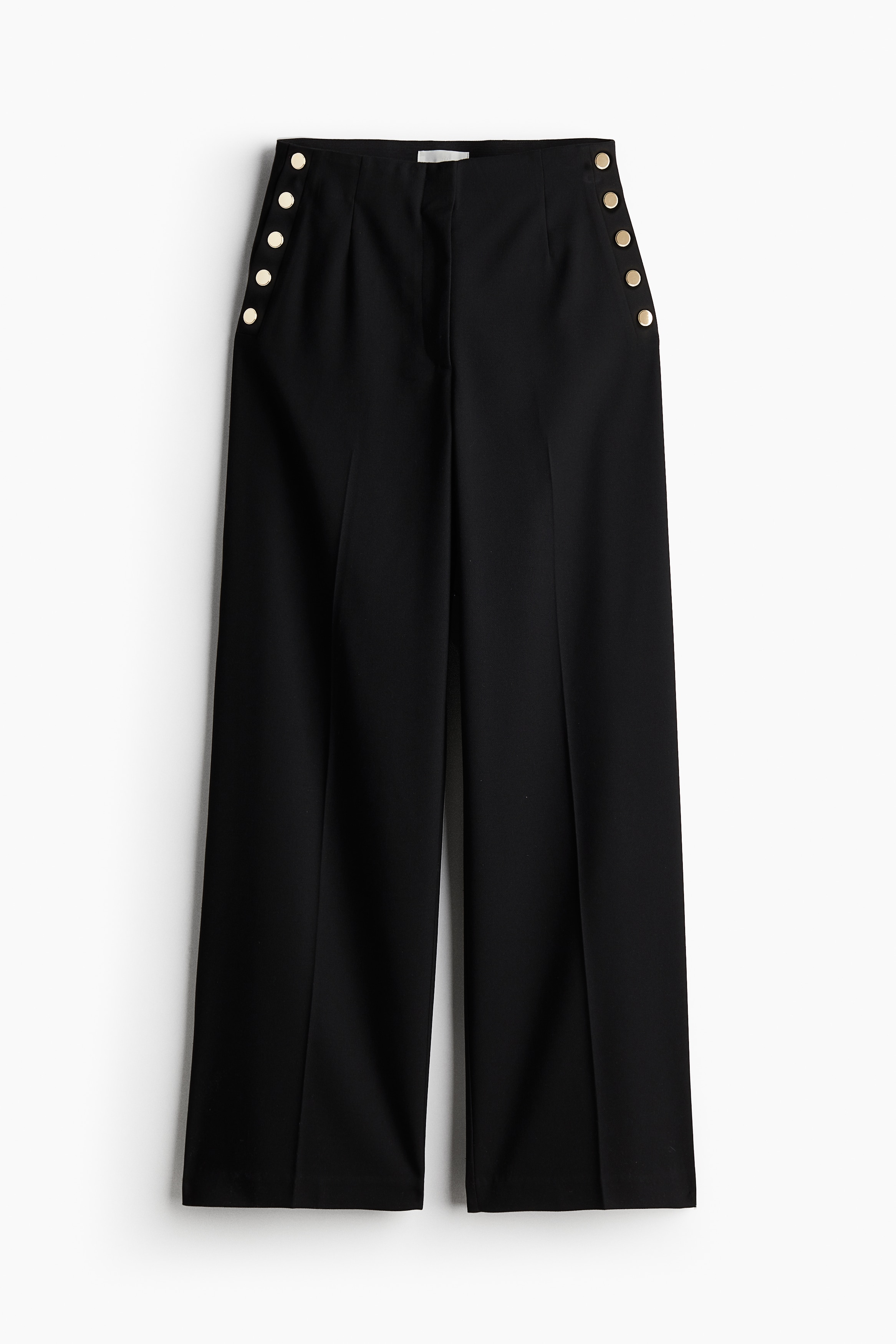 Ladies - Black Button-detail trousers - Size: 22  - H&M