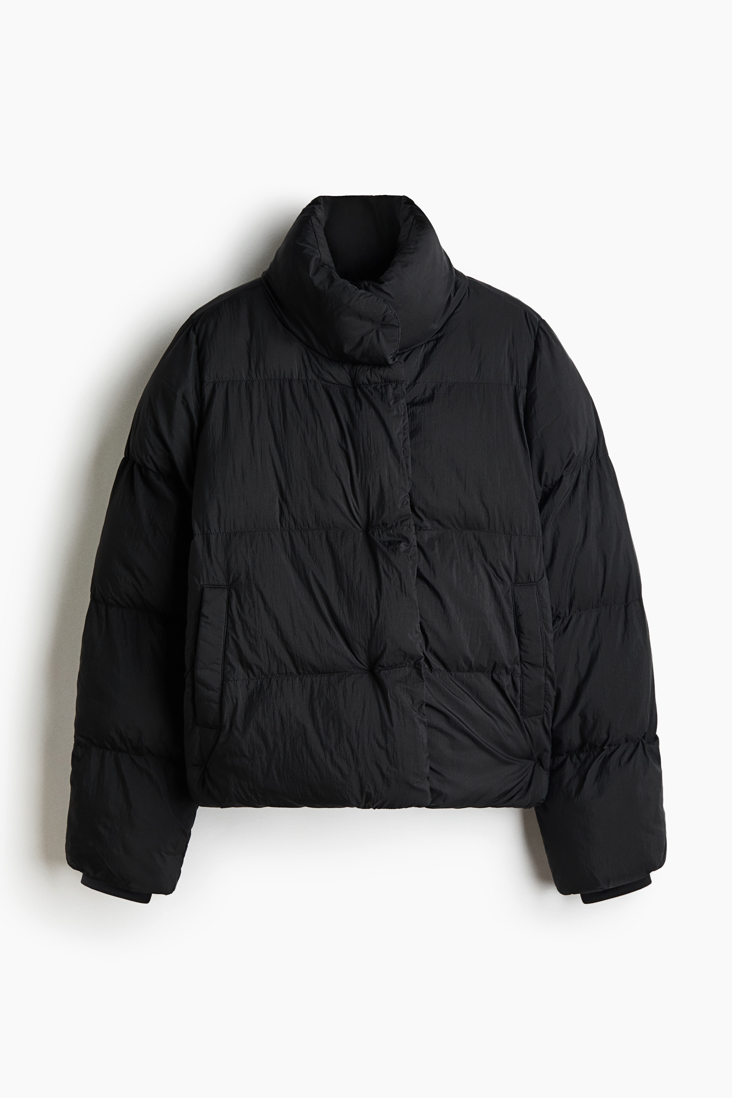 Puffer i nylon - Sort