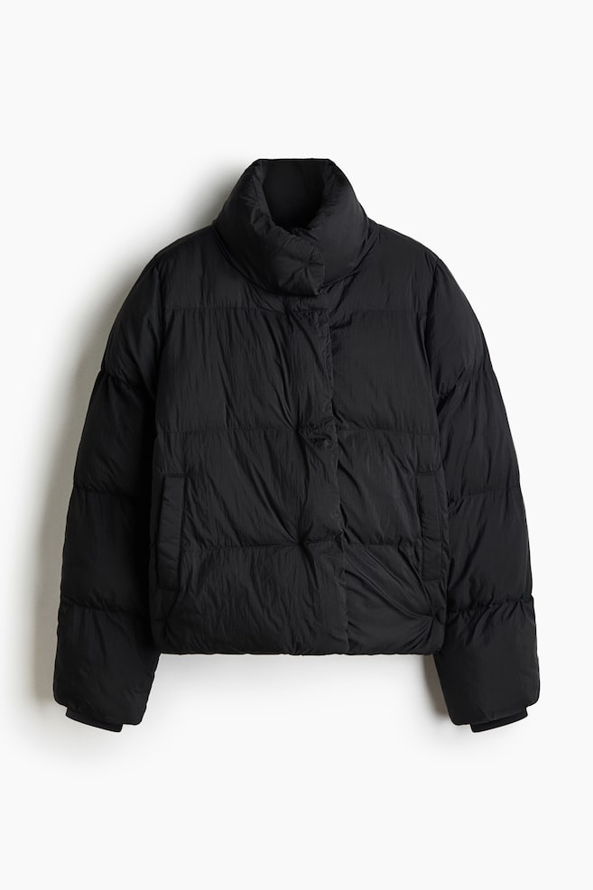 Pufferjacke aus Nylon - Schwarz/Graubraun - 1