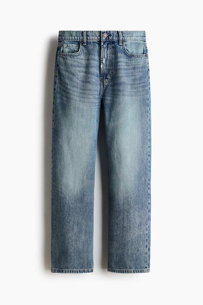 Mom Regular-Waist Ankle Jeans - Dark denim blue/Light taupe - 1