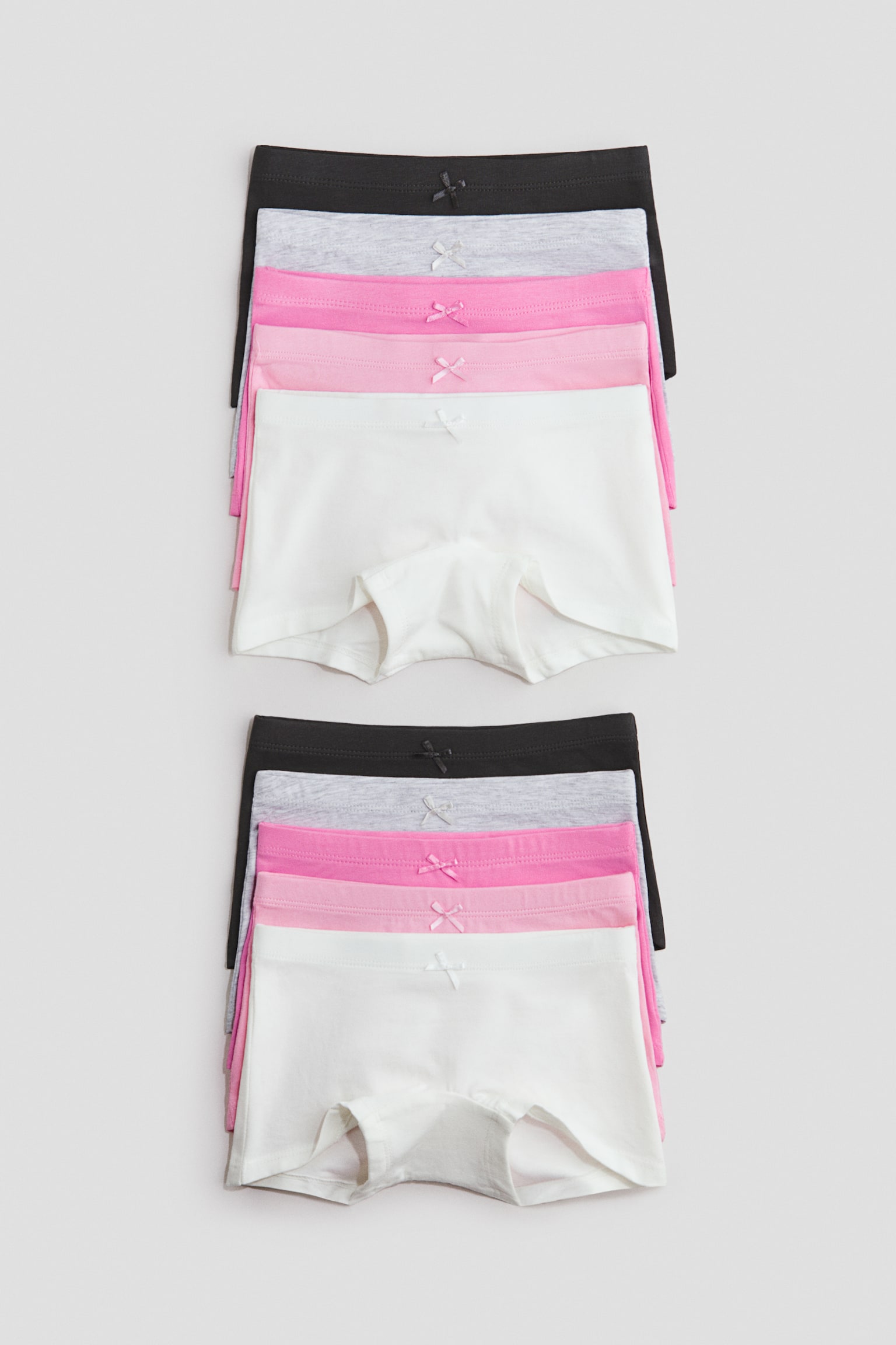 Набір із 10 пар бавовняних трусів-шортів - Світло-рожевий/чорний/білий/Червоний/приглушений рожевий/Рожевий/сірий меланж/Світло-фіолетовий/жовтий - 1