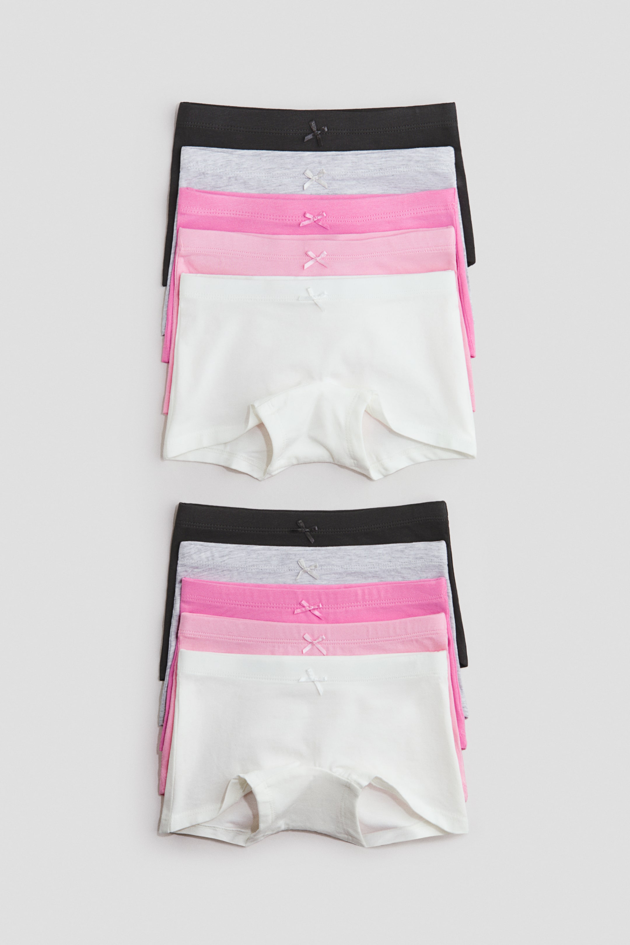 Переглянути збільшене зображення: Набір із 10 пар бавовняних трусів-шортів - Світло-рожевий/чорний/білий - Kids | H&M UA 1