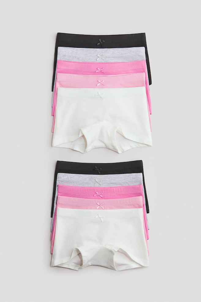 10-Pack Cotton Boxer Briefs - Light pink/black/white/Light purple/blue/Lilac/pink/Light purple/light yellow - 1