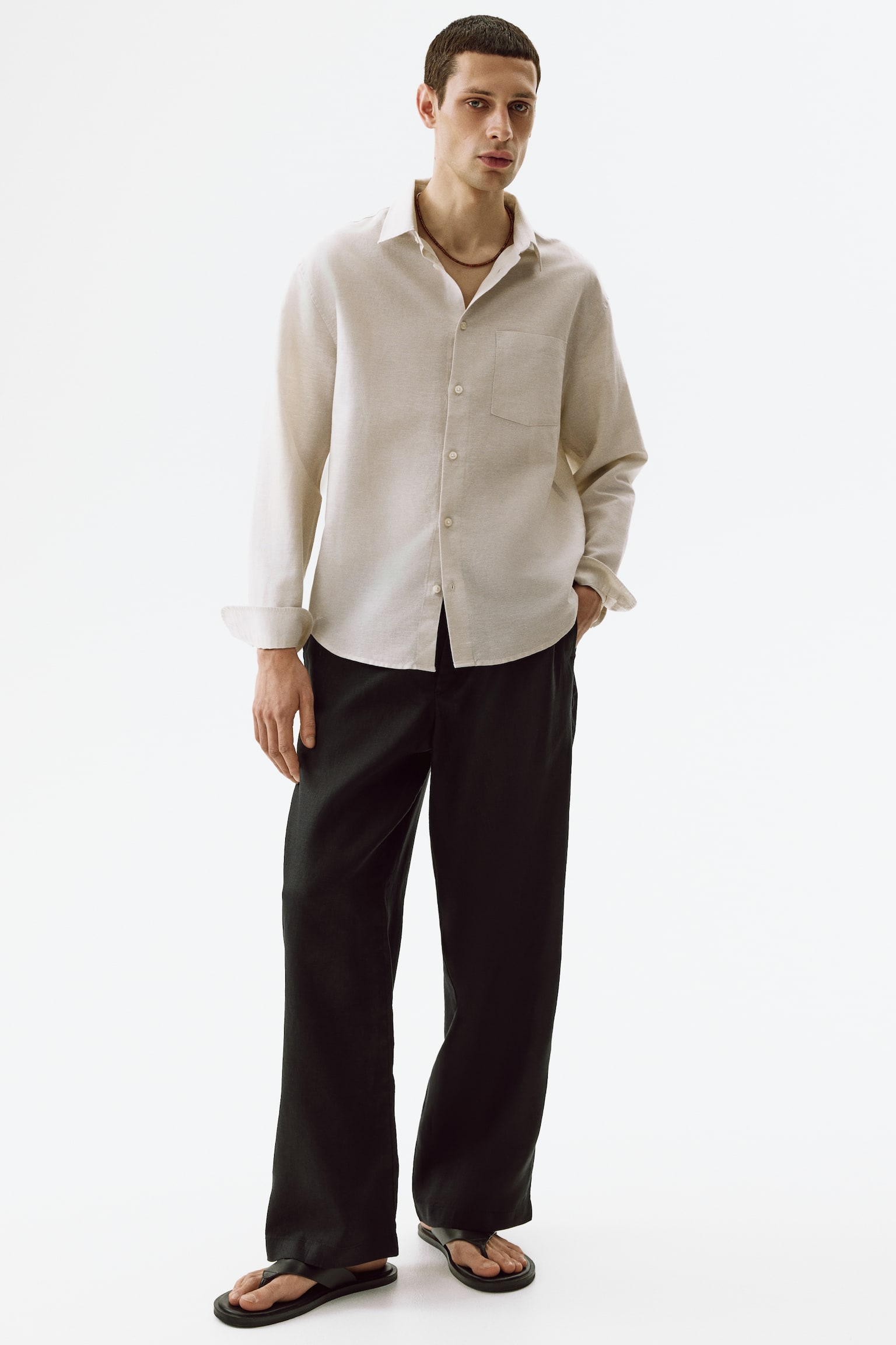 Chemise Relaxed Fit en lin mélangé - 4