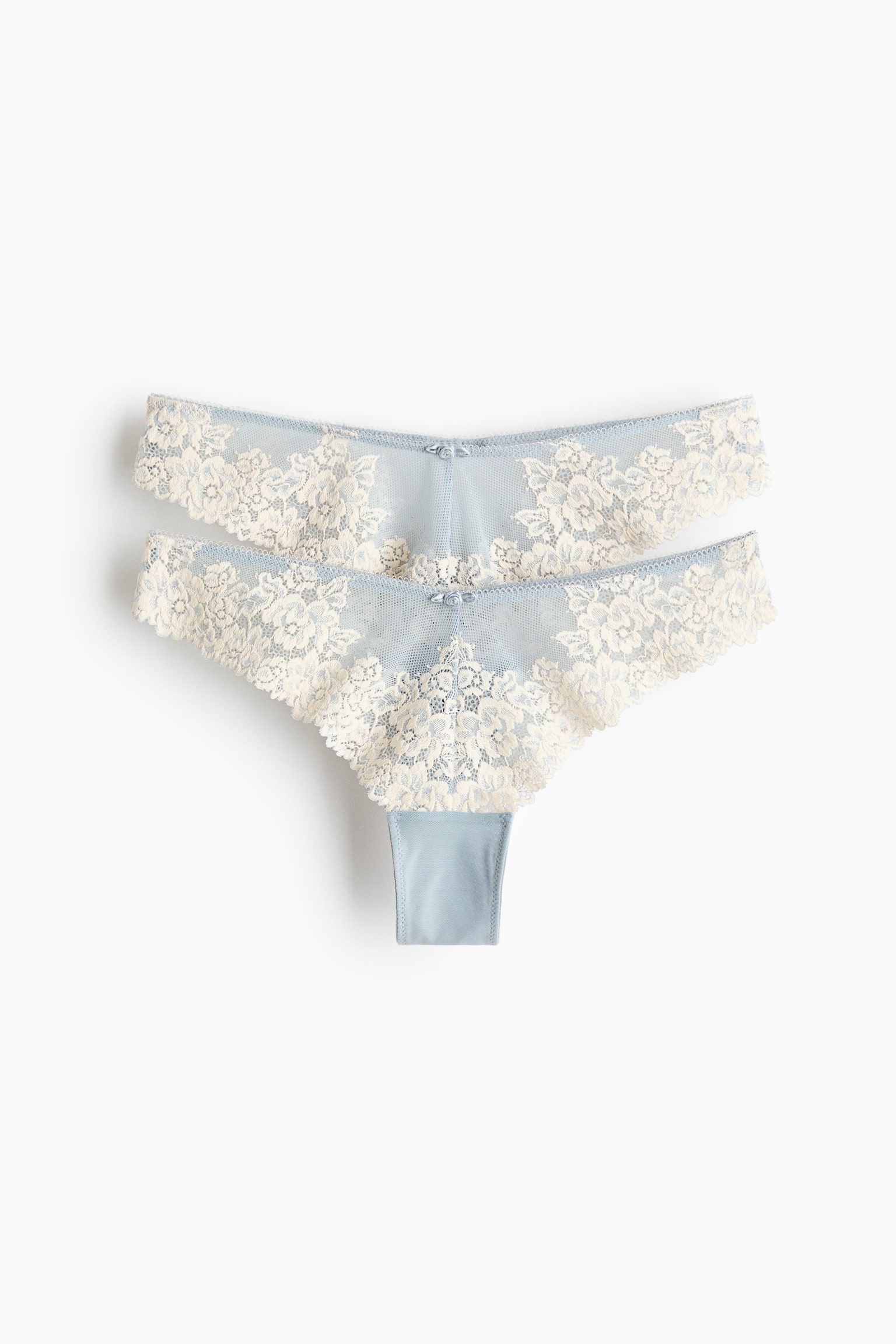 2-pack lace Brazilian briefs - Light blue/Cream/Light pink - 2