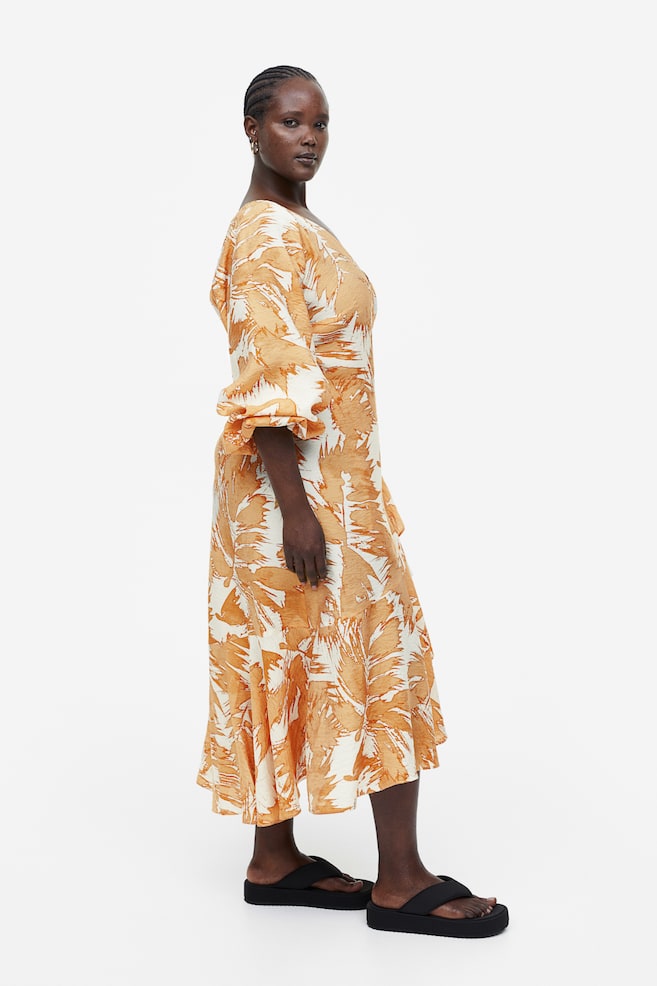 Maxi wrap dress - Cream/Beige patterned/Light beige/Floral/Light yellow/Floral - 5