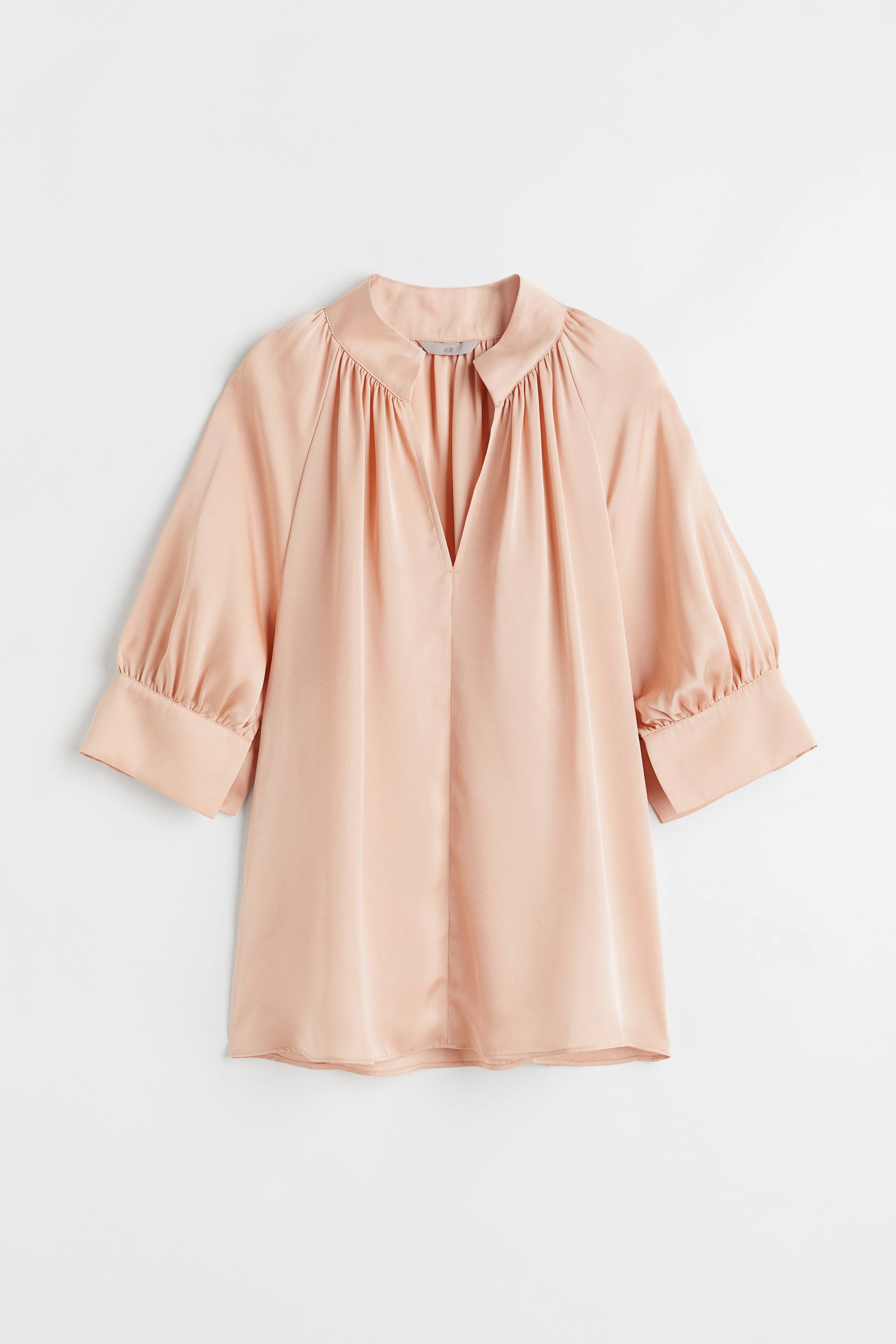 View larger image: Stand-up collar blouse - Peach pink - Ladies | H&M IN 1