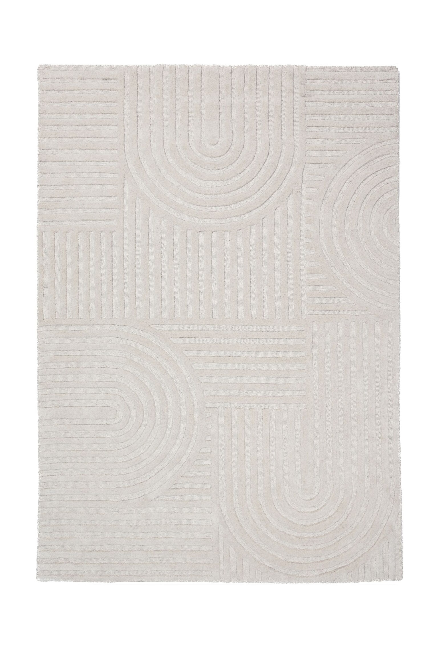Alfombra Moderna De Lana Zen Garden-Marfil - 1