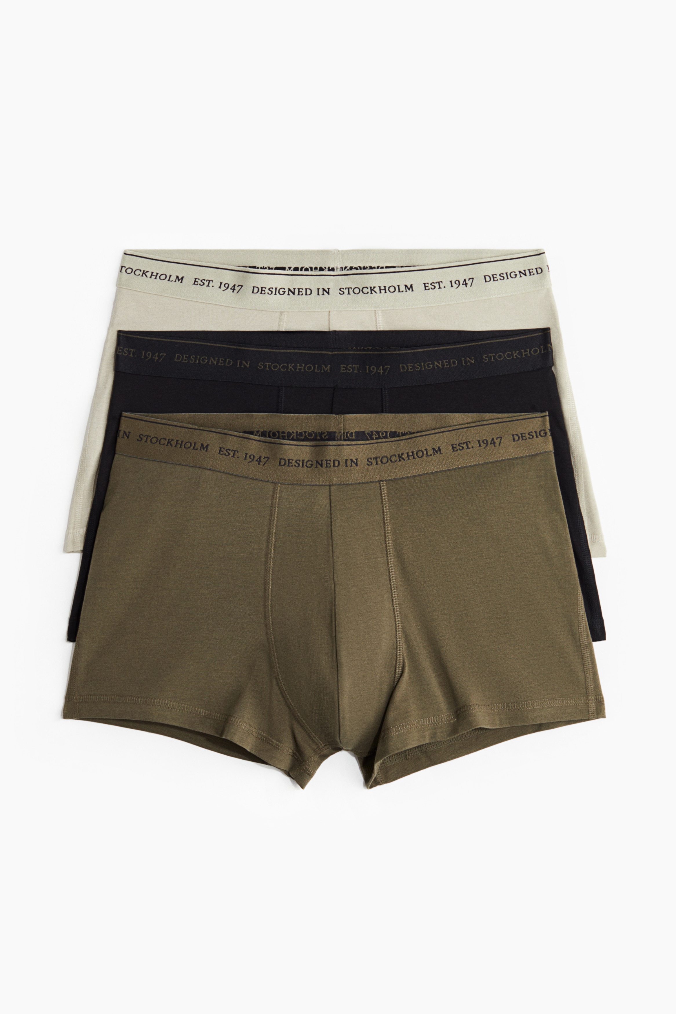 Tri para kratkih bokserica uz telo COOLMAX® - Kaki zelena/svetlobež