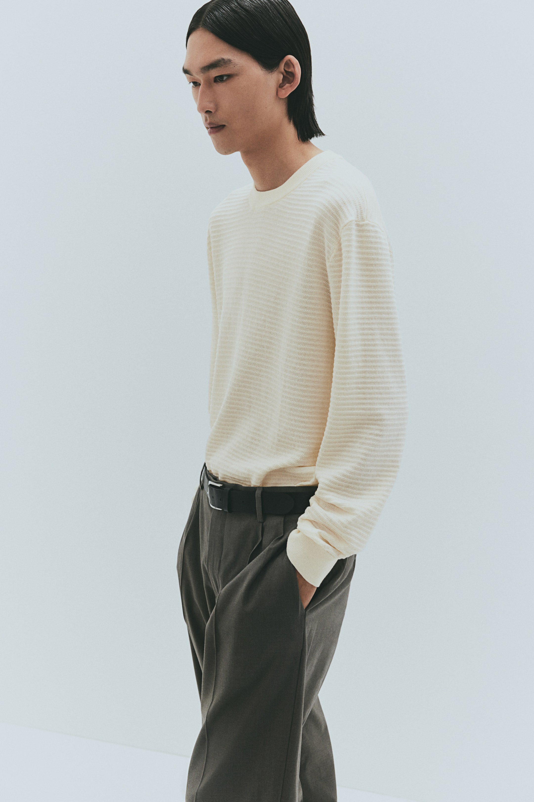 Regular Fit Textured-Knit Sweater