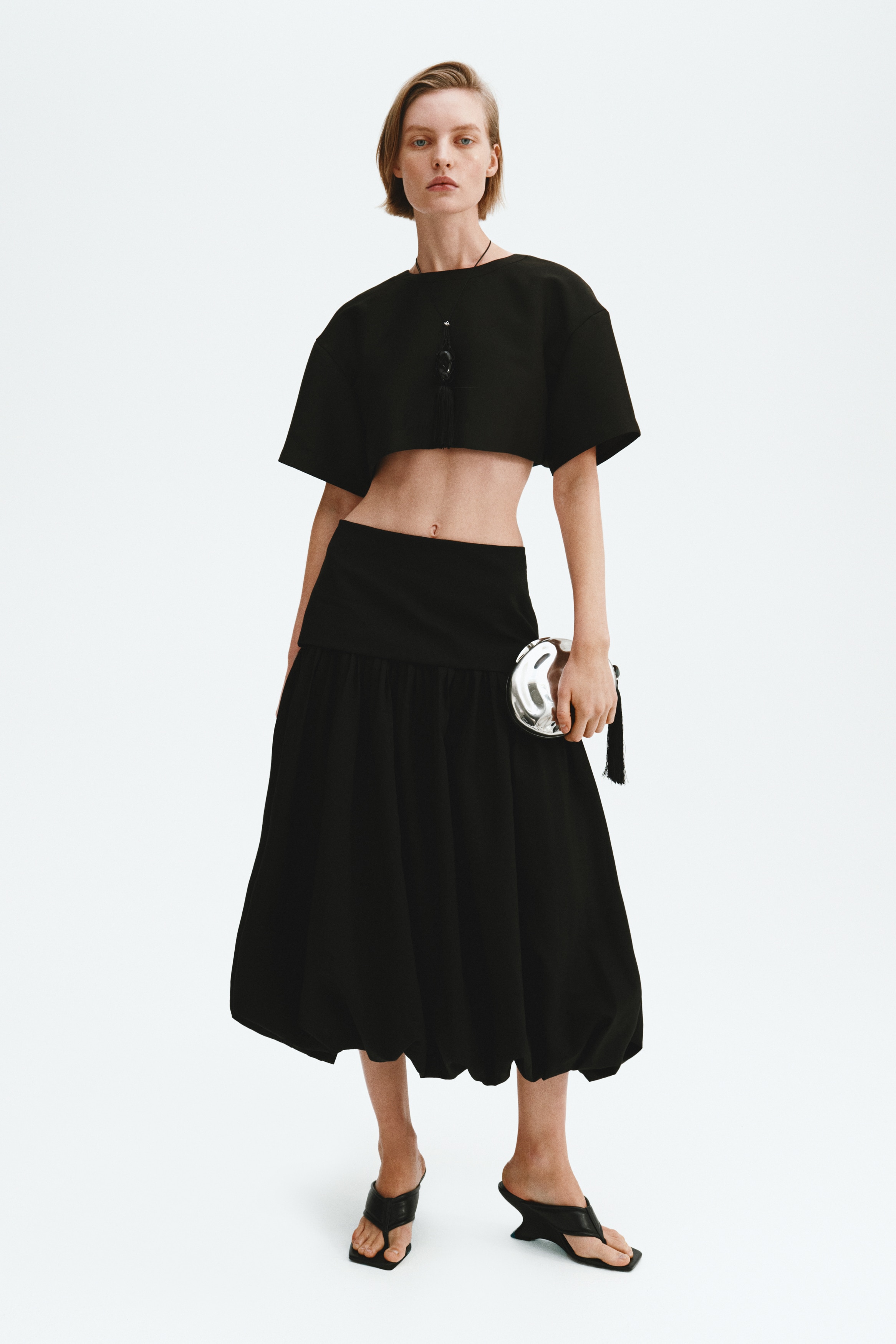 Krop top - Crna/Bela