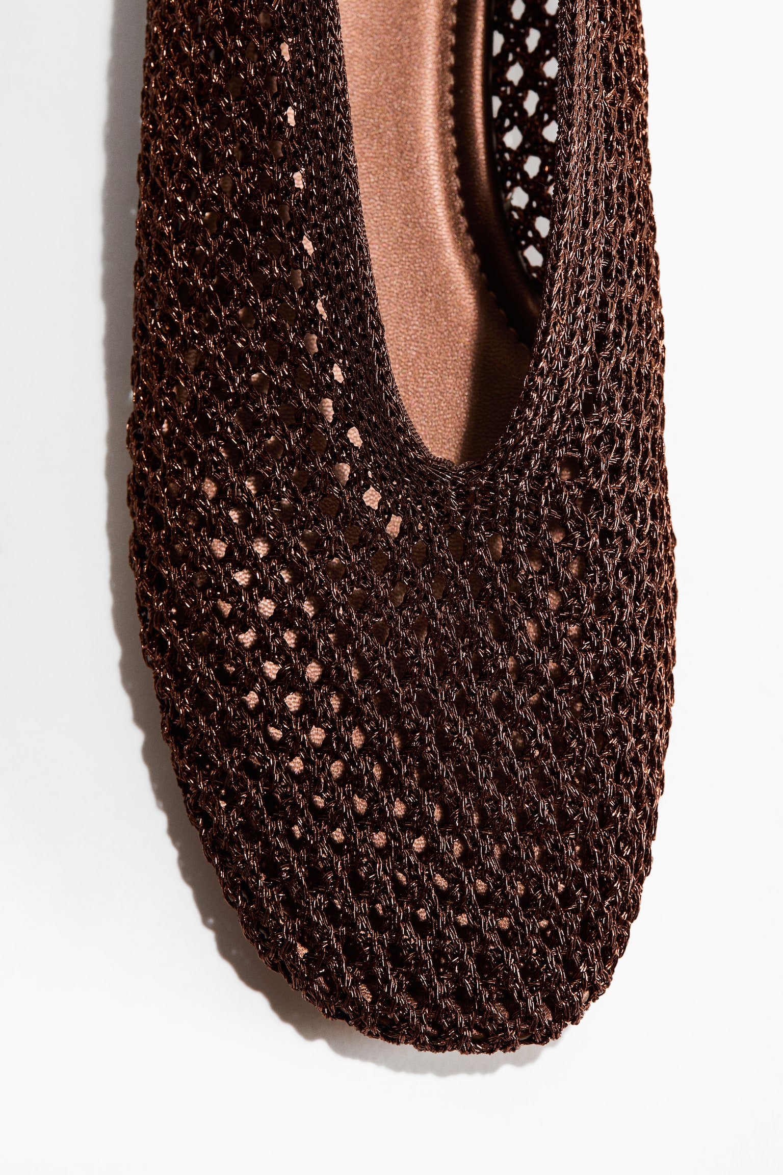 Braided ballet flats - Dark brown/Dark dusty pink - 4