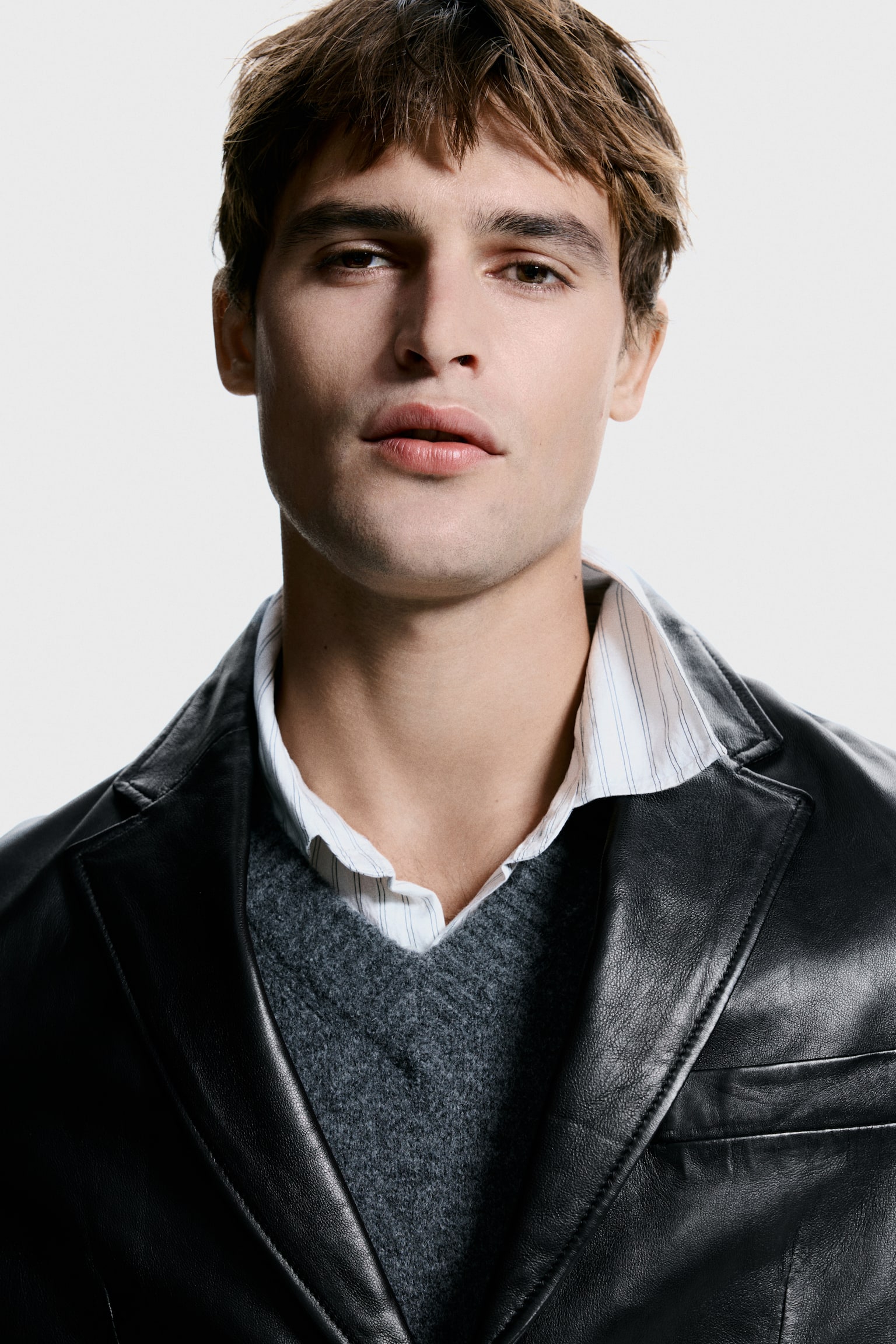 Regular Fit Leather jacket - Black - 3